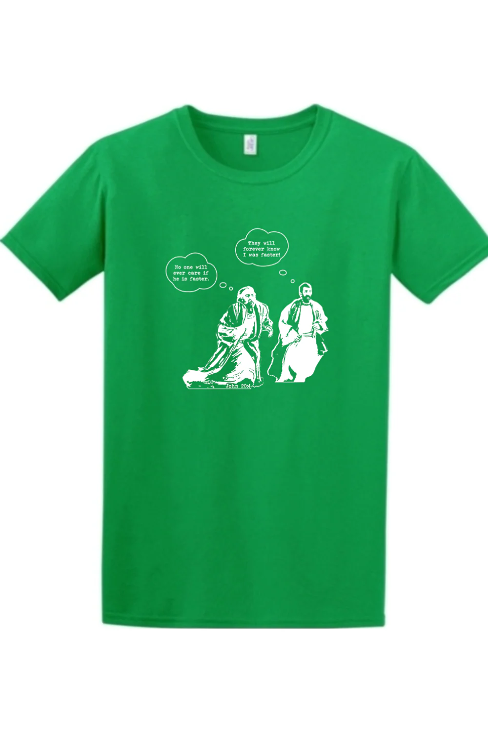 John Runs - John 20:4 Adult T-Shirt - Image 17