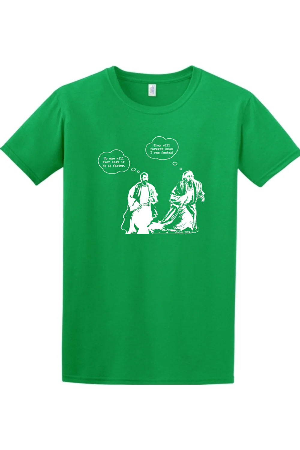 John Runs - John 20:4 Adult T-Shirt - Image 2