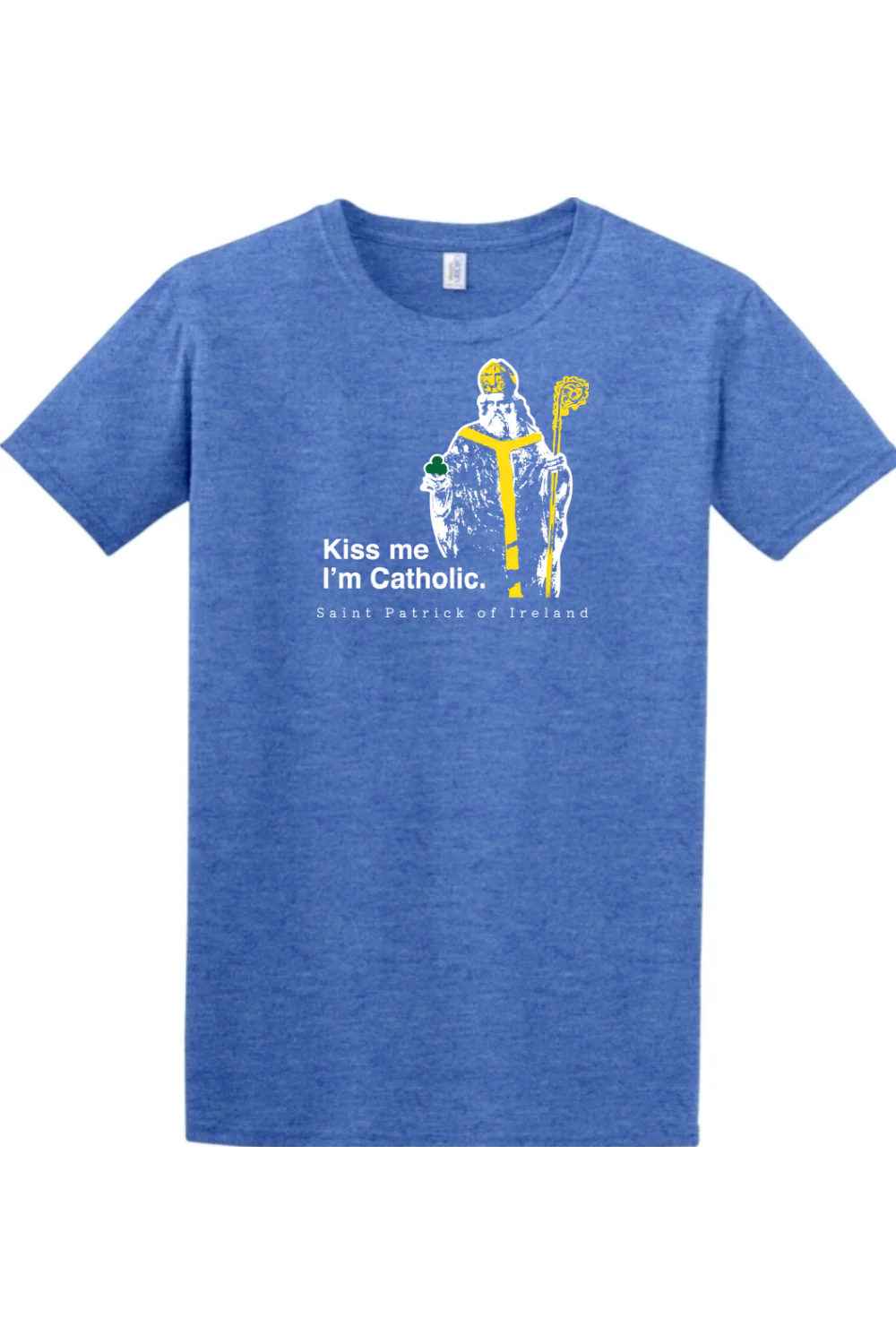 Kiss Me, I'm Catholic - St. Patrick of Ireland Adult T-shirt - Image 3