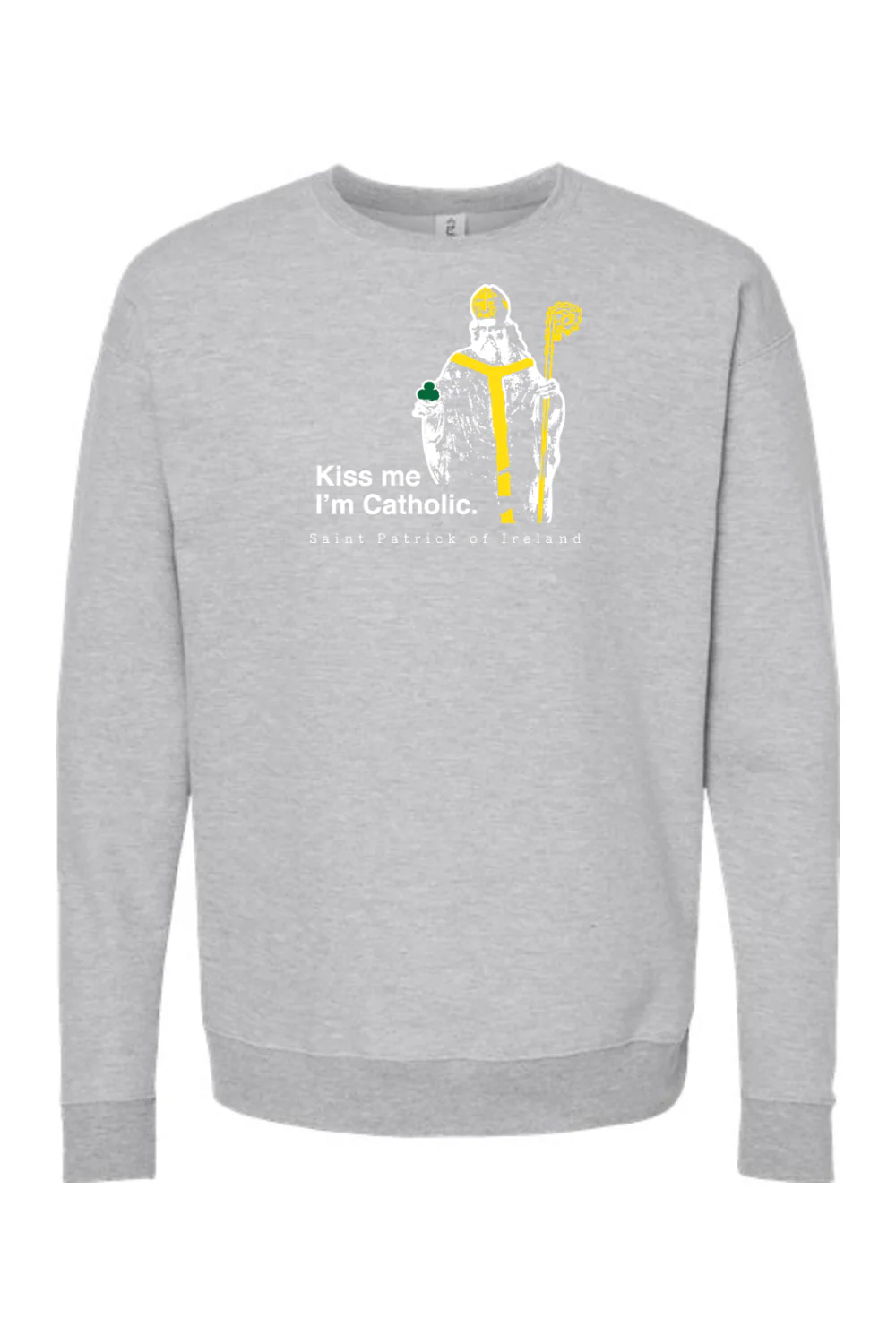 Kiss Me, I'm Catholic - St. Patrick of Ireland Crewneck Sweatshirt - Image 5