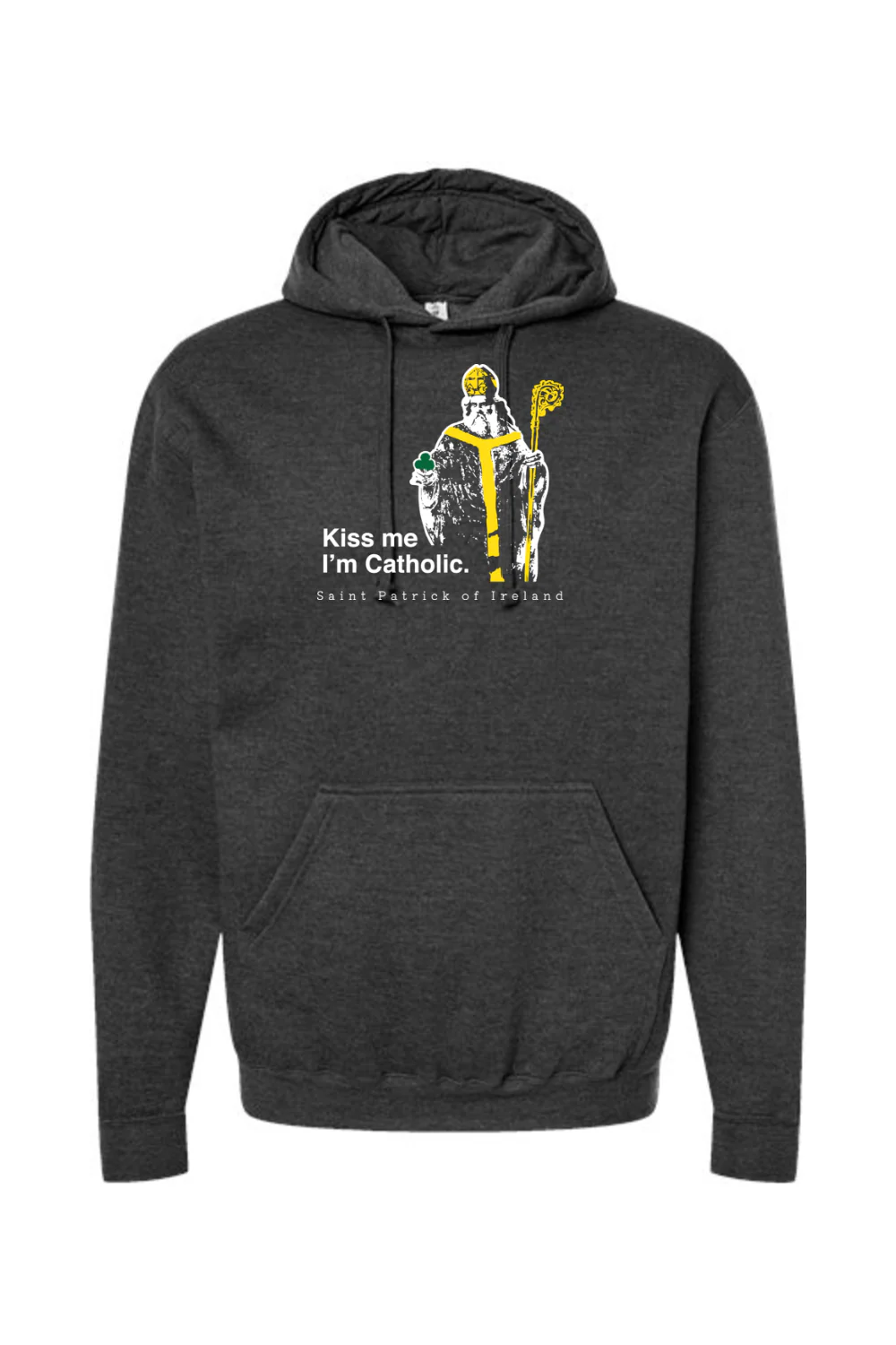 Kiss Me, I'm Catholic - St. Patrick of Ireland Hoodie Sweatshirt - Image 6