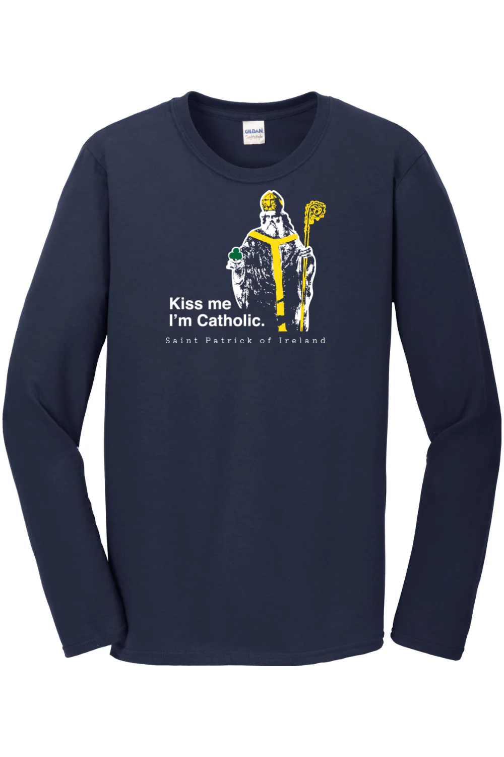 Kiss Me, I'm Catholic - St Patrick of Ireland Long Sleeve - Image 4