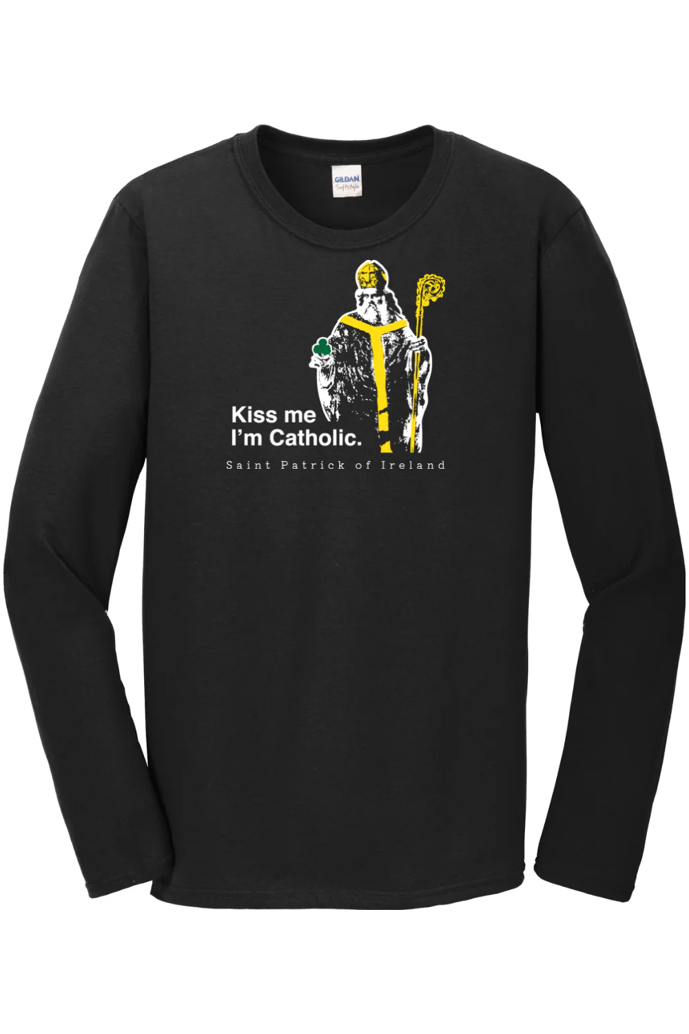 Kiss Me, I'm Catholic - St Patrick of Ireland Long Sleeve - Image 5