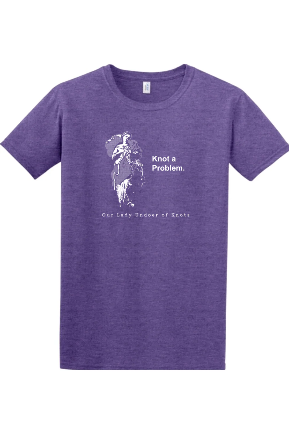 Knot a Problem - Our Lady Undoer of Knots Adult T-shirt - Image 3