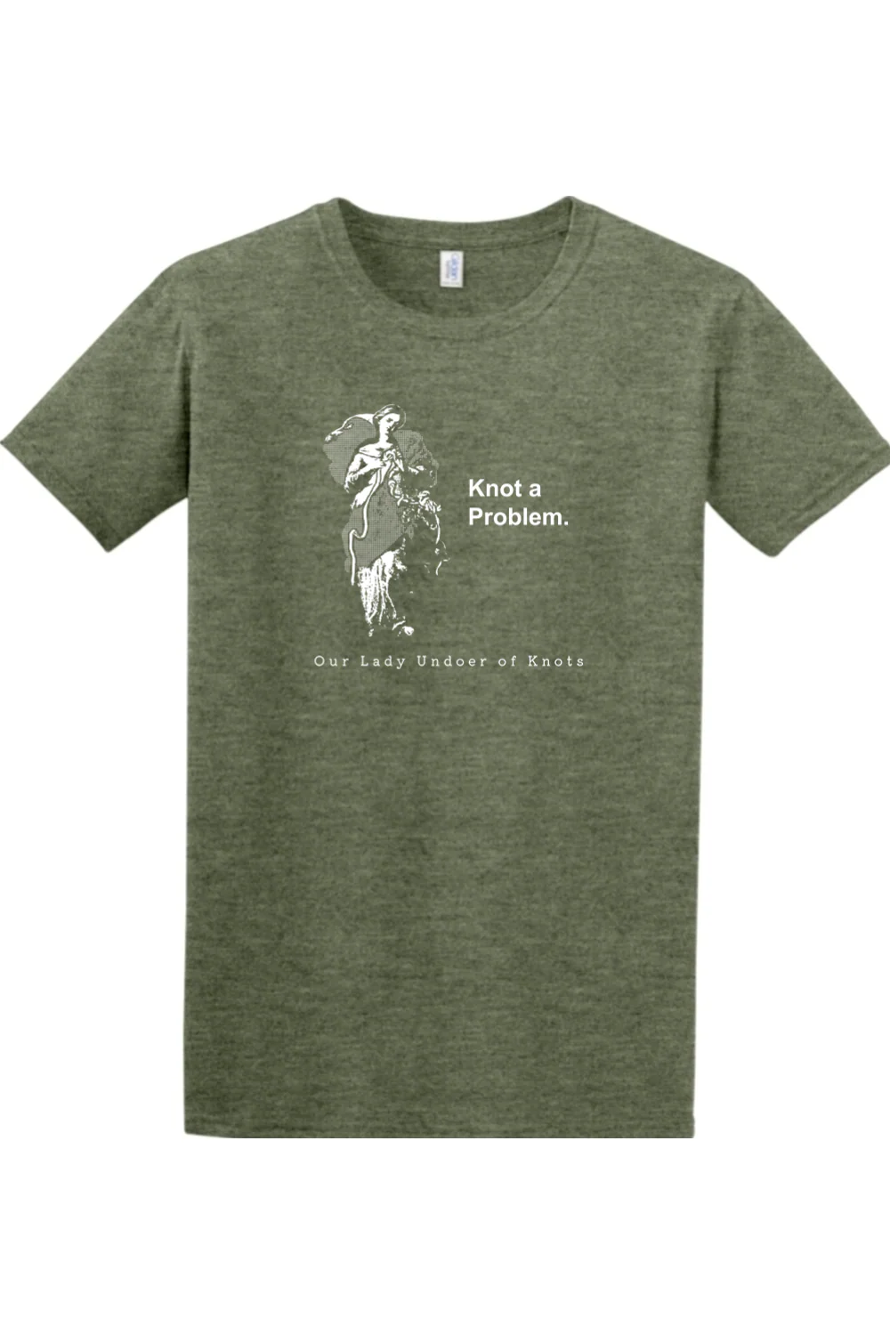 Knot a Problem - Our Lady Undoer of Knots Adult T-shirt - Image 4