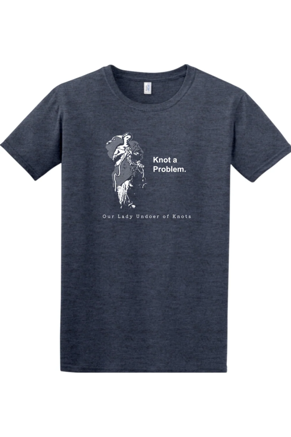 Knot a Problem - Our Lady Undoer of Knots Adult T-shirt - Image 6
