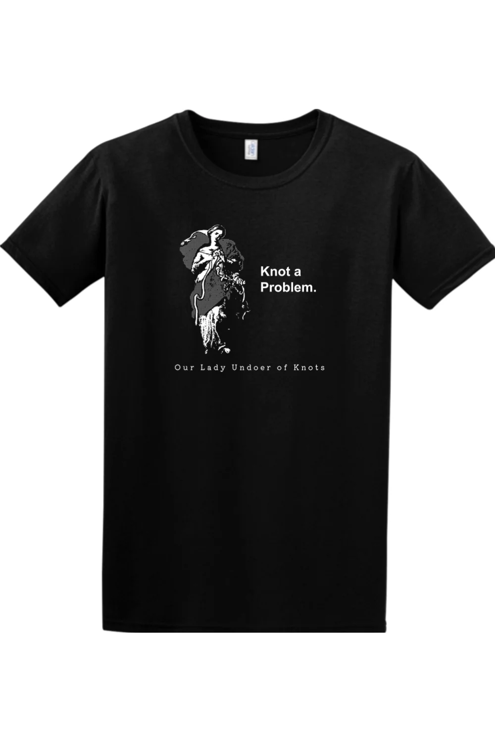 Knot a Problem - Our Lady Undoer of Knots Adult T-shirt - Image 7