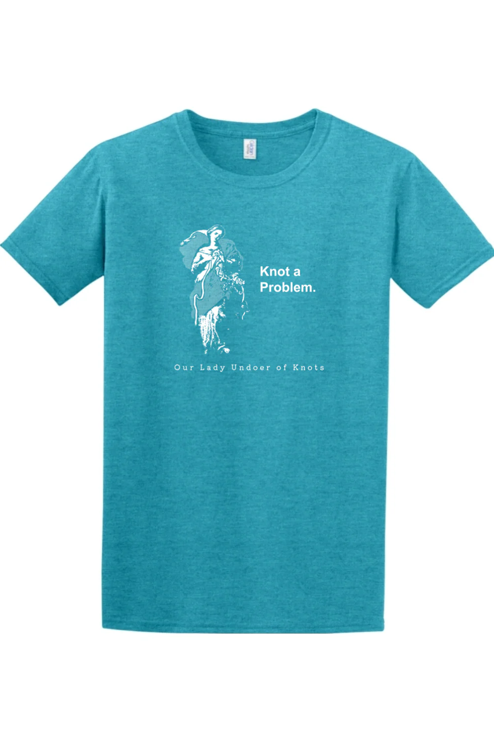 Knot a Problem - Our Lady Undoer of Knots Adult T-shirt - Image 8