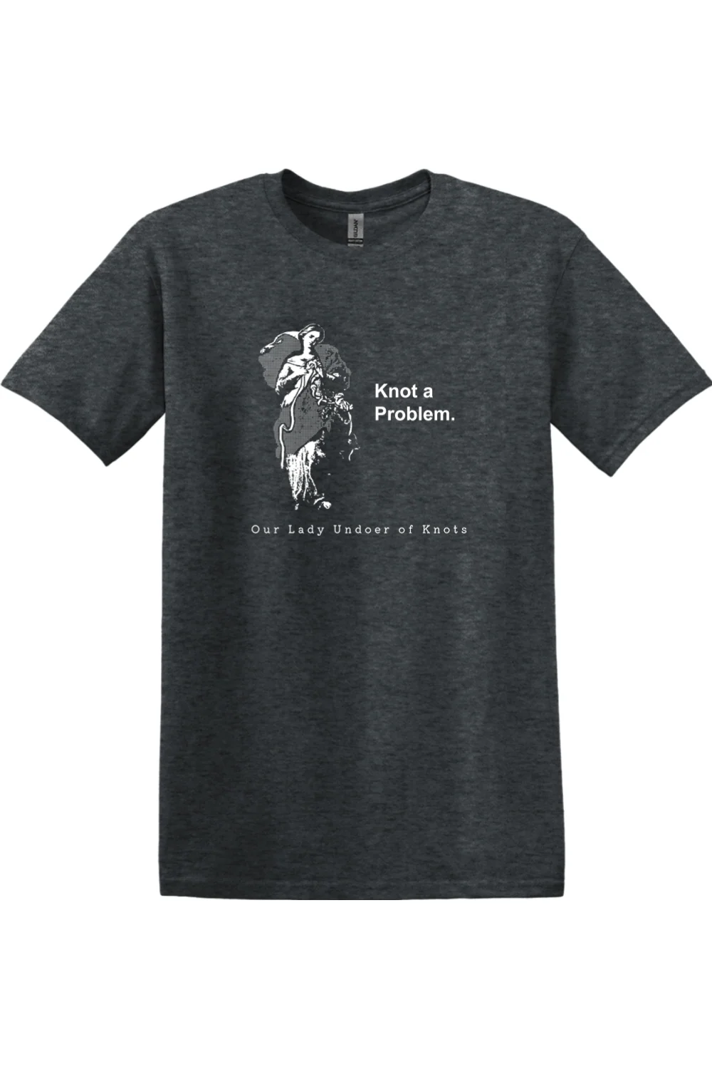 Knot a Problem - Our Lady Undoer of Knots Adult T-shirt - Image 9