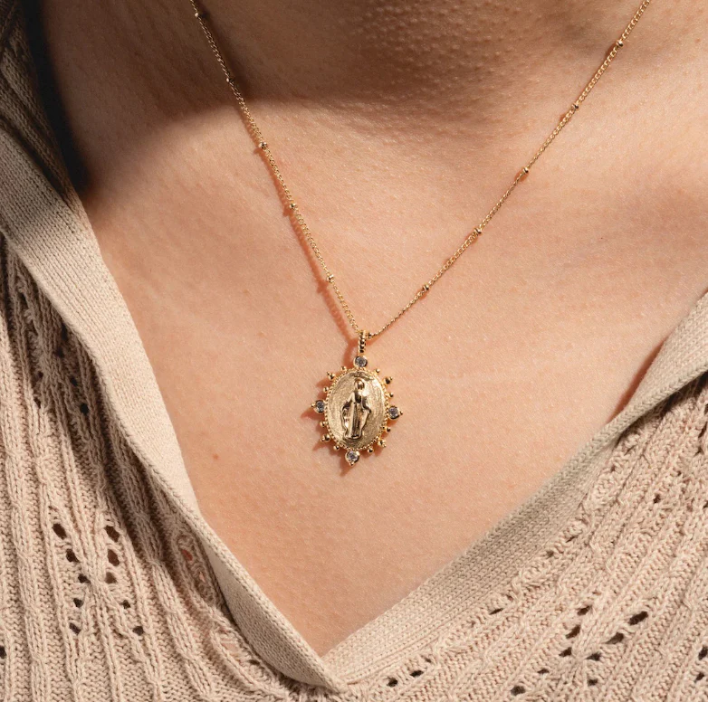 Lady Lourdes Pendant in Gold - Image 2