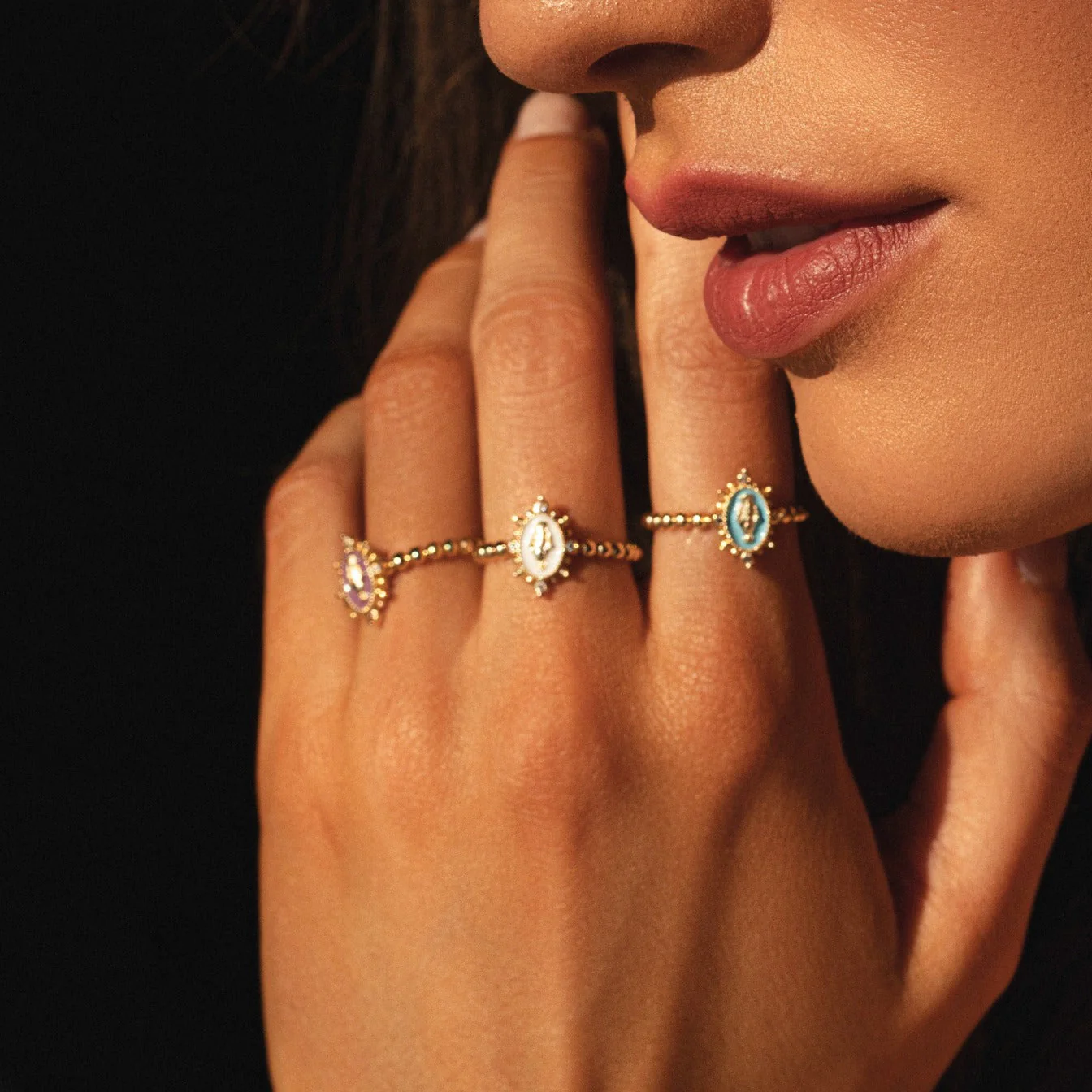 Lady Lourdes Ring in Aqua - Image 2