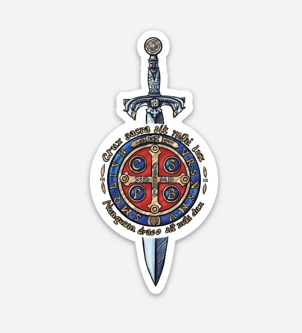 Large St. Benedict Sword Sticker Decal - Image 2