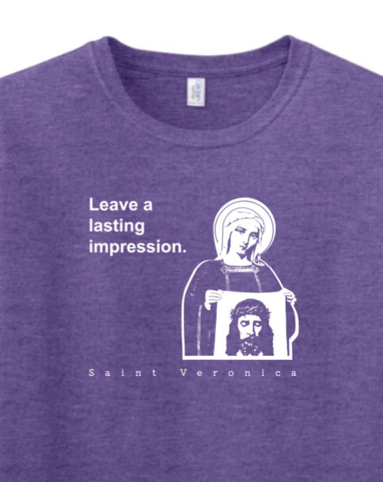 Leave a Lasting Impression - St Veronica Adult T-shirt - Image 2