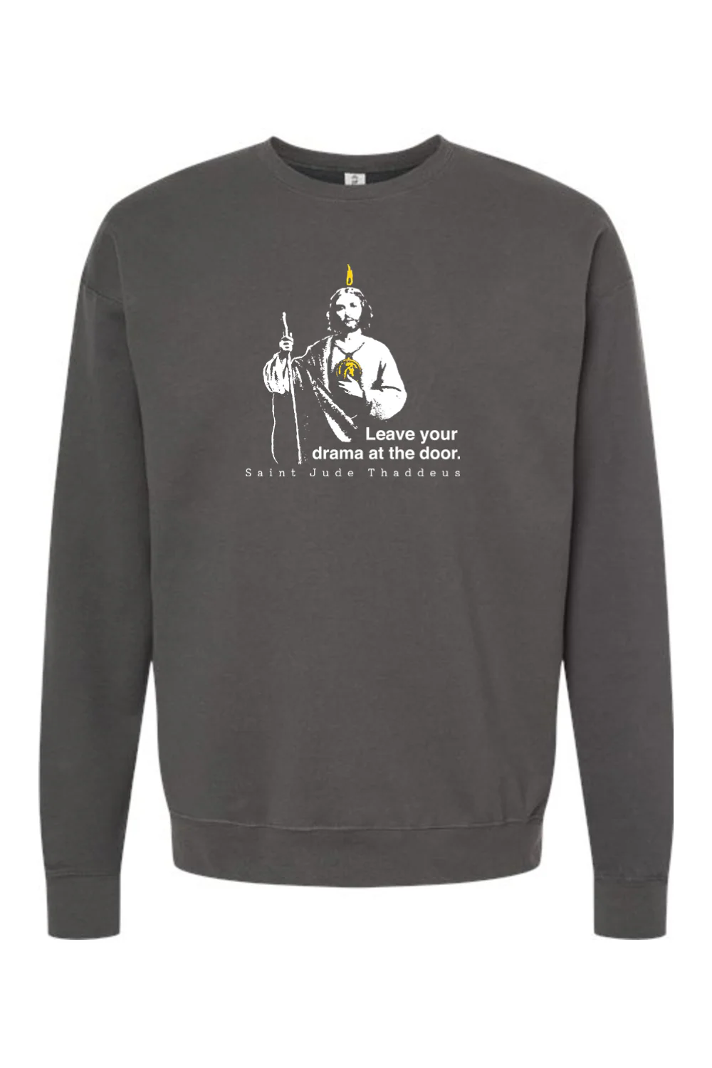 Leave Your Drama at the Door - St. Jude Thaddeus Crewneck Sweatshirt - Image 2