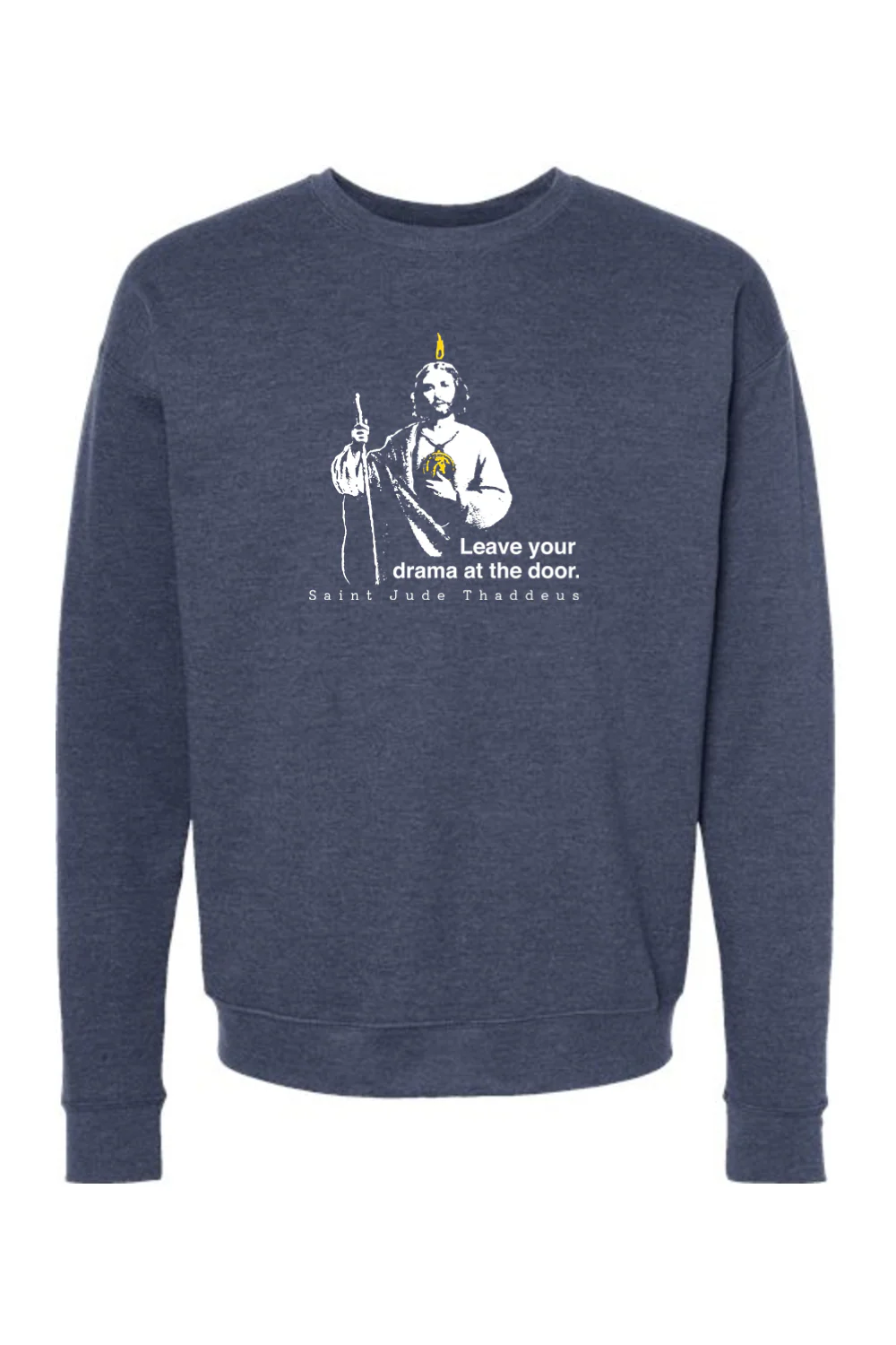 Leave Your Drama at the Door - St. Jude Thaddeus Crewneck Sweatshirt - Image 4