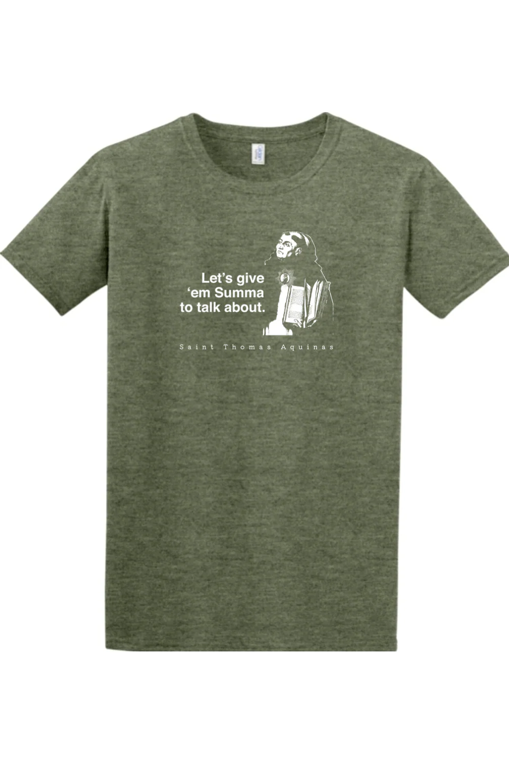 Let's Give 'em Summa to Talk About - St. Thomas Aquinas Adult T-shirt - Image 3