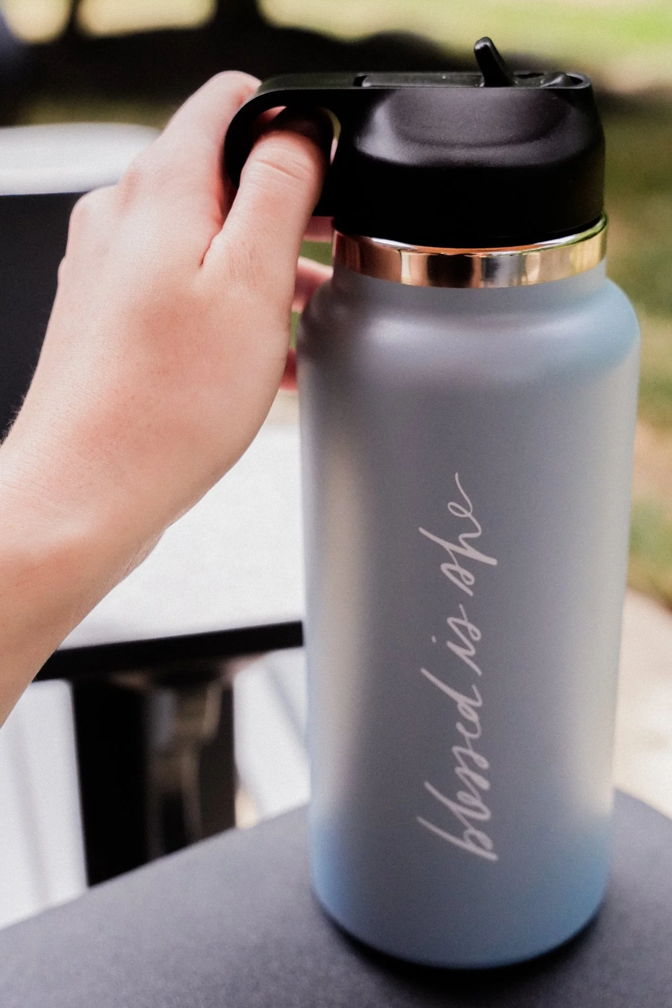 Light Blue BIS Water Bottle (32 oz) - Image 3