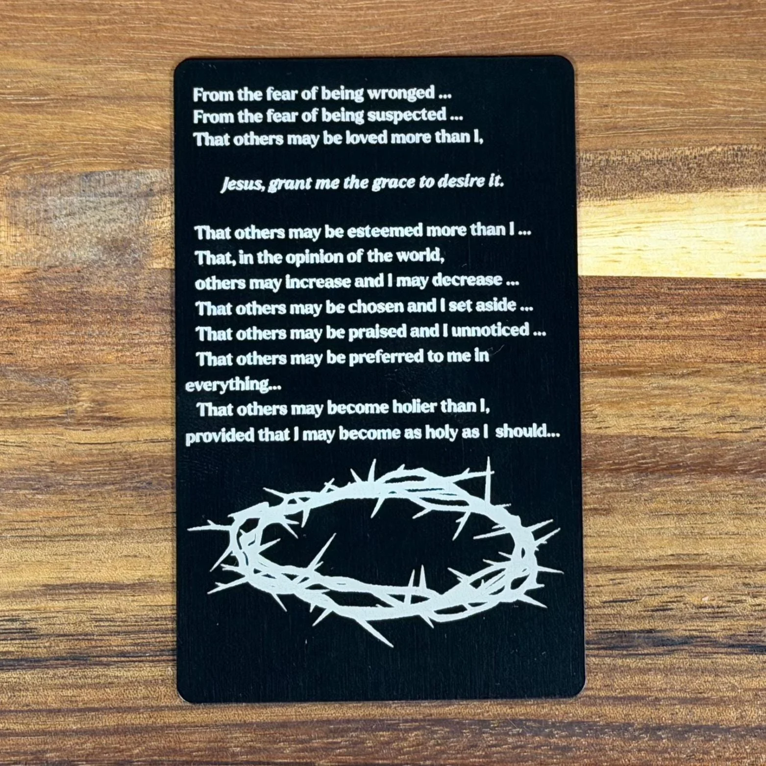 Litany of humility Premium Metal Prayer Card - Image 2