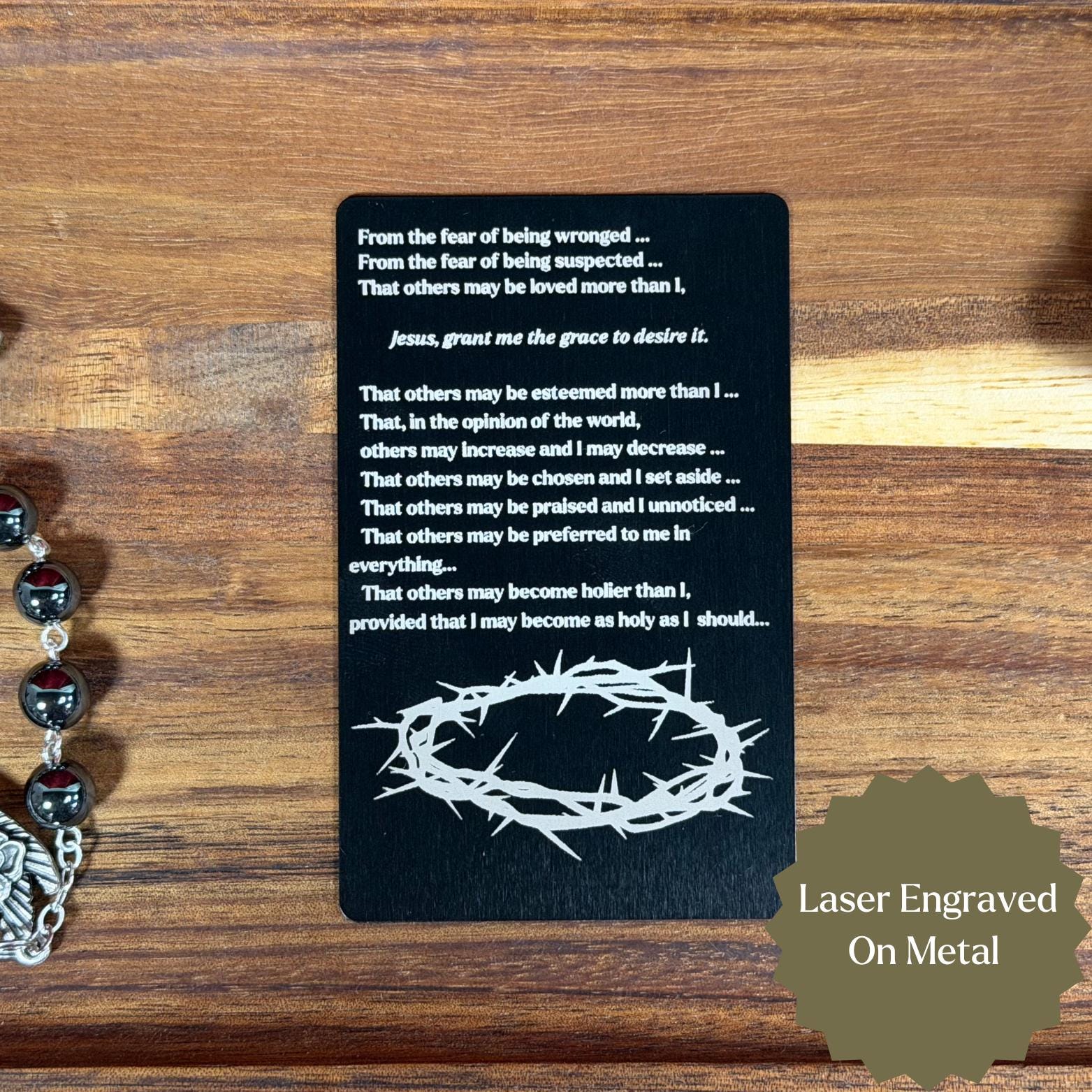 Litany of humility Premium Metal Prayer Card - Image 3