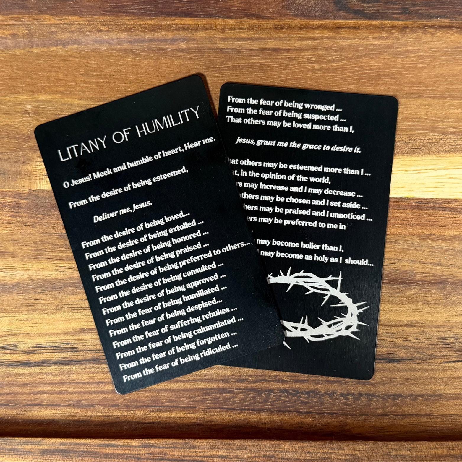 Litany of humility Premium Metal Prayer Card - Image 4