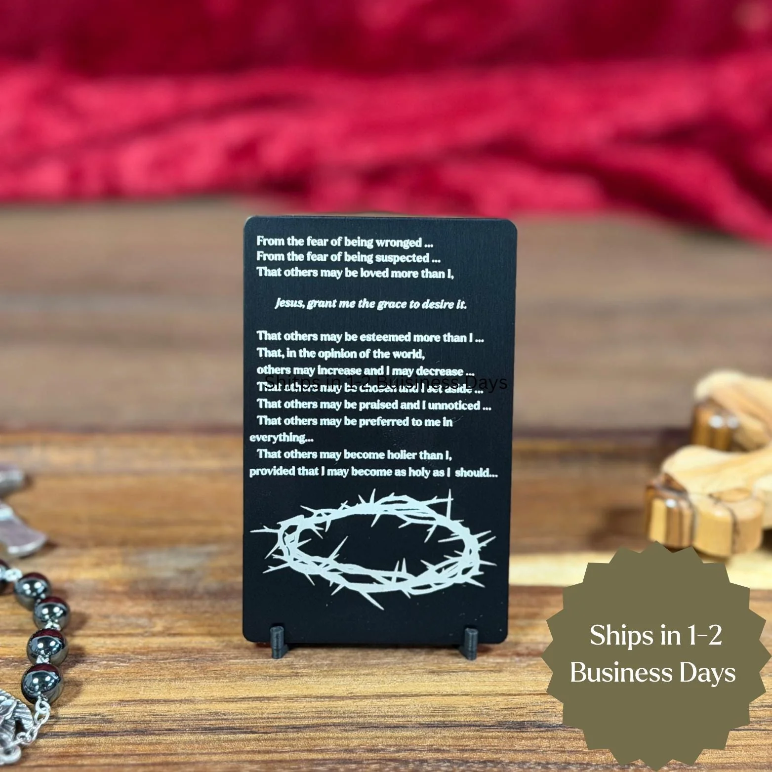 Litany of humility Premium Metal Prayer Card - Image 5