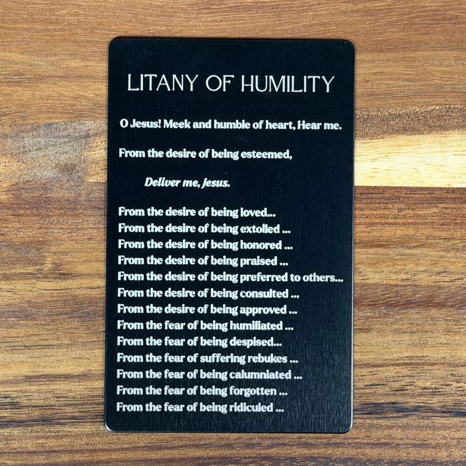 Litany of humility Premium Metal Prayer Card - Image 6