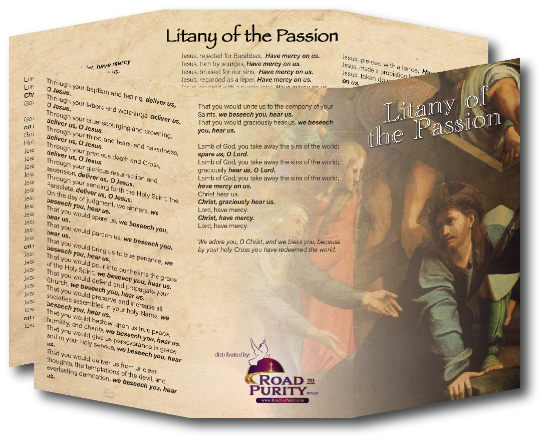 Litany of the Passion - Prayer Card / 3" x 6" folded (c)