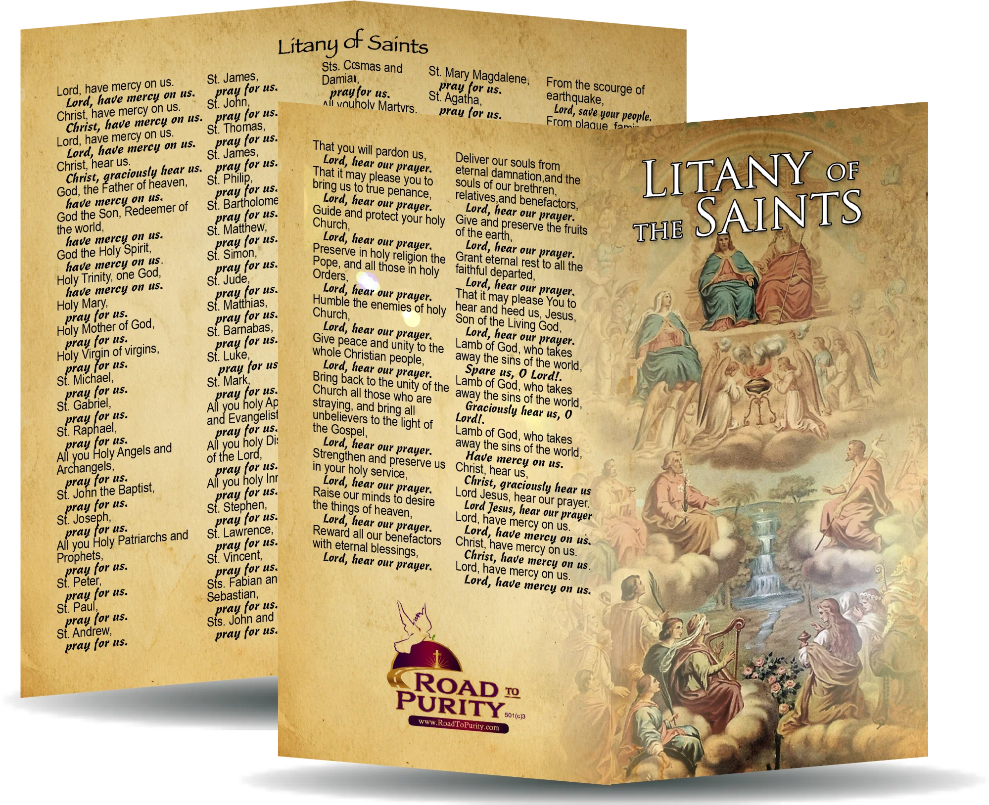 Litany of the Saints - Prayer Card / 3" x 6" folded (c)