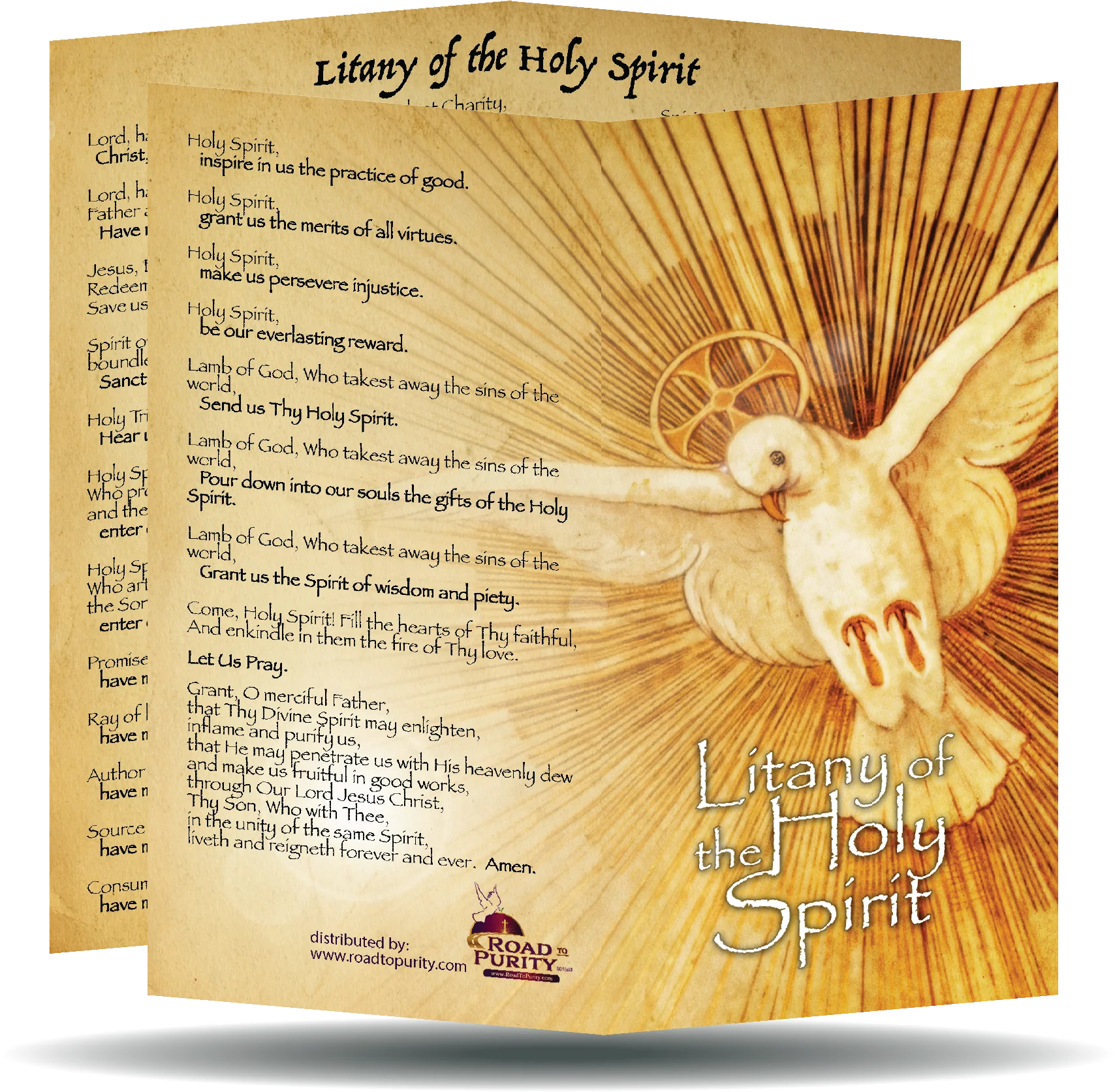 Litany to the Holy Spirit  - Prayer Card / 3" x 6" folded (c)
