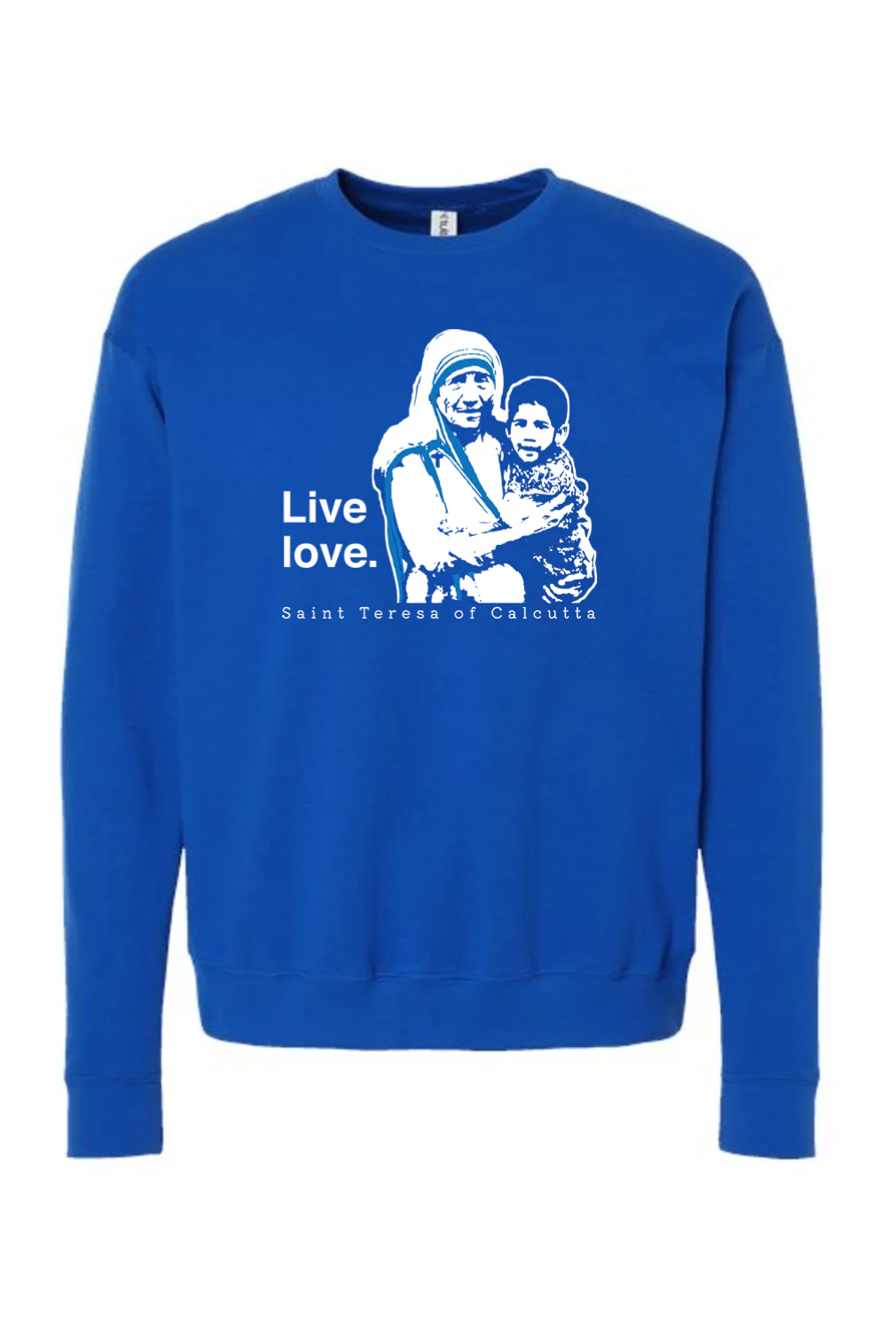 Live Love - St. Teresa of Calcutta Crewneck Sweatshirt - Image 5