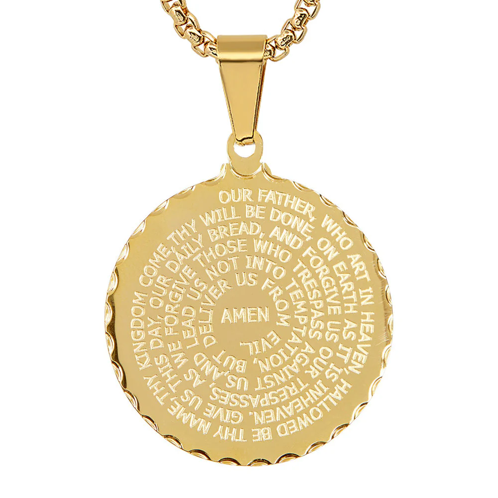 Lord's Prayer Medallion Necklace - Image 2