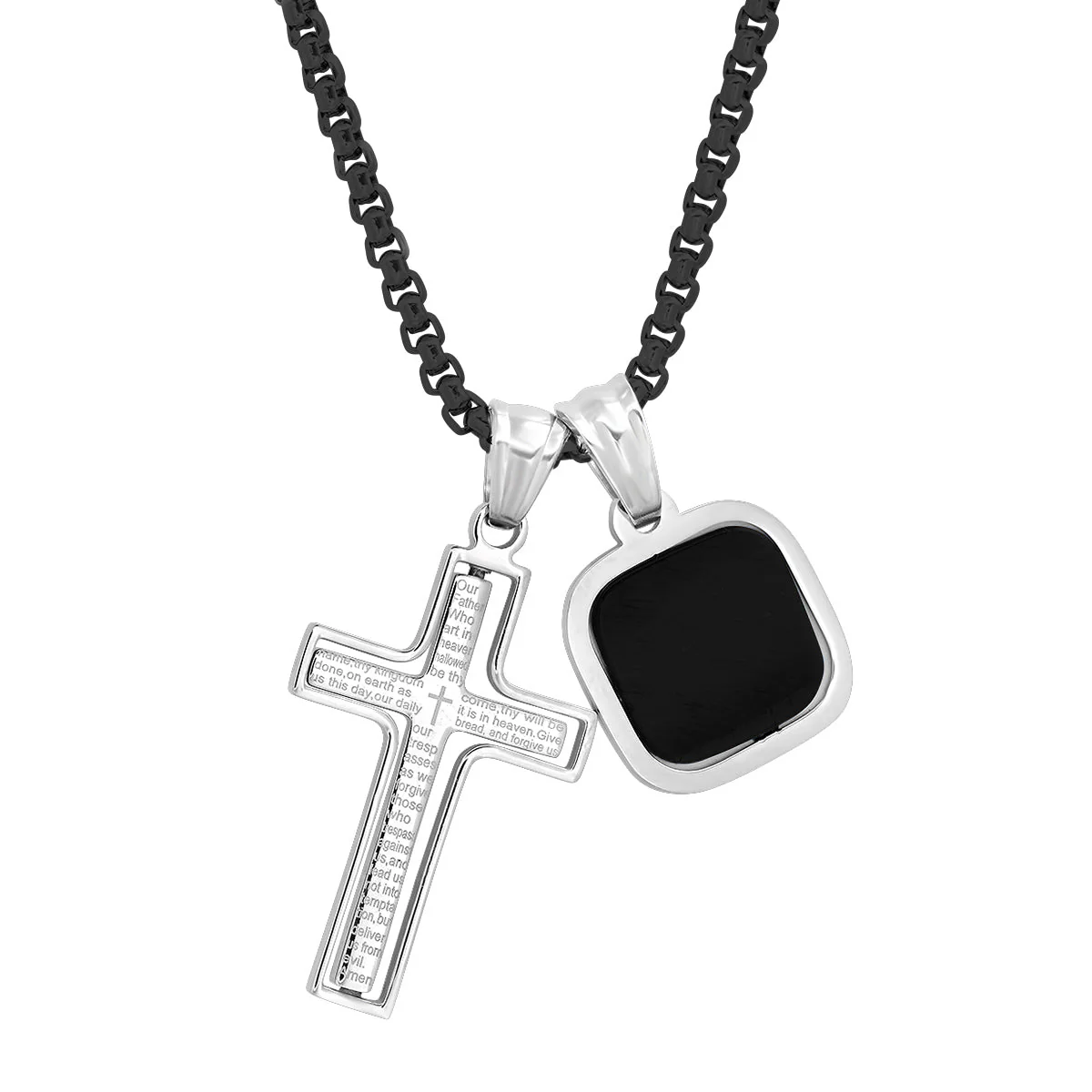 Lord's Prayer Spinner Cross + Stone Accent - Image 4