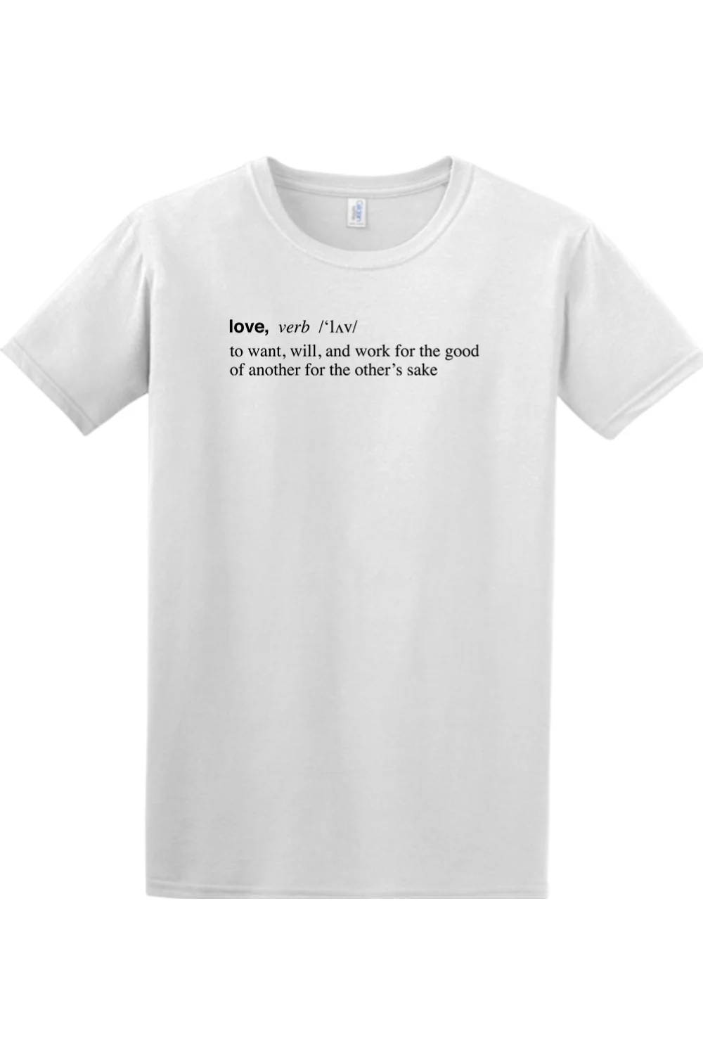 Love is a Verb Adult T-shirt - Image 2