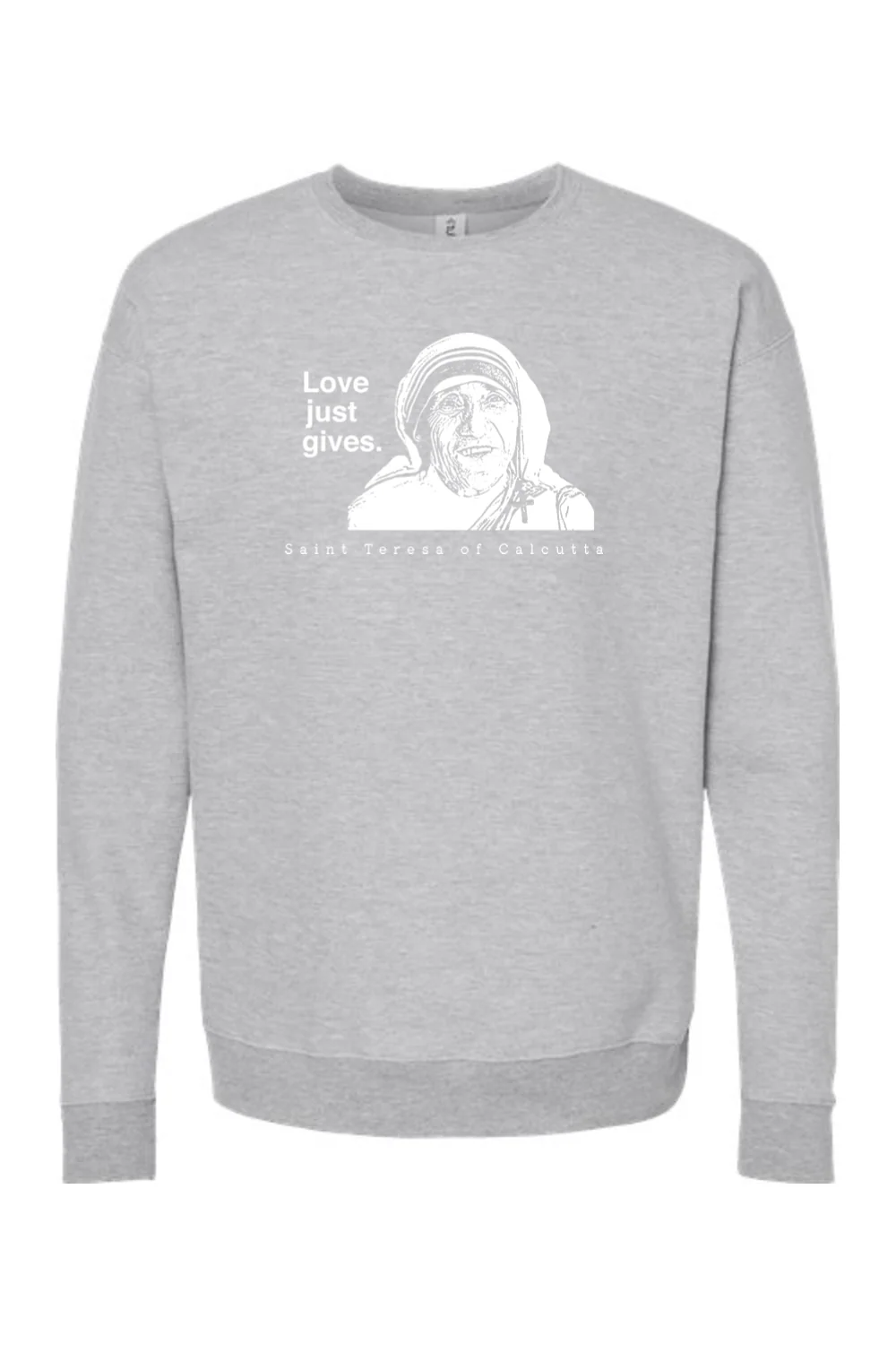 Love Just Gives - St. Teresa of Calcutta Crewneck Sweatshirt - Image 5