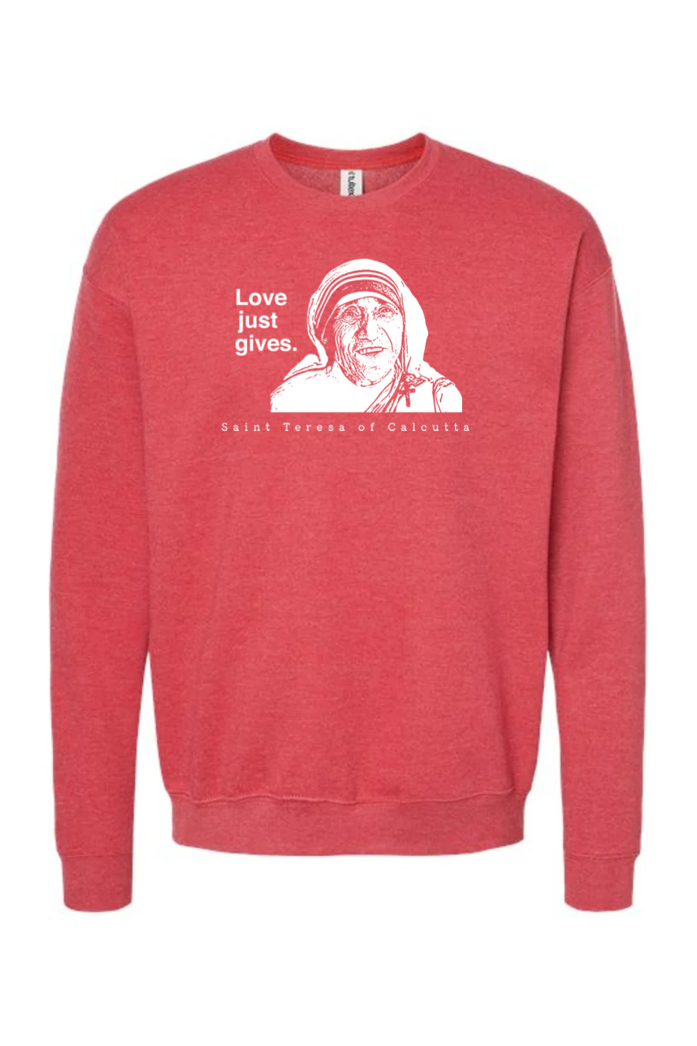 Love Just Gives - St. Teresa of Calcutta Crewneck Sweatshirt - Image 6