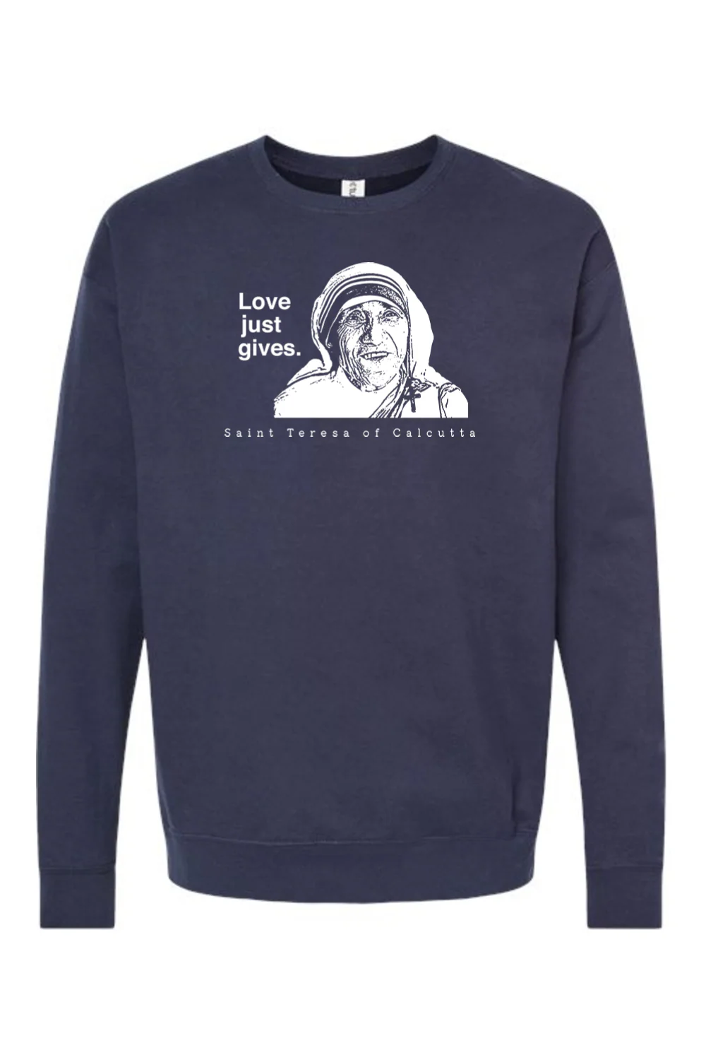 Love Just Gives - St. Teresa of Calcutta Crewneck Sweatshirt - Image 7