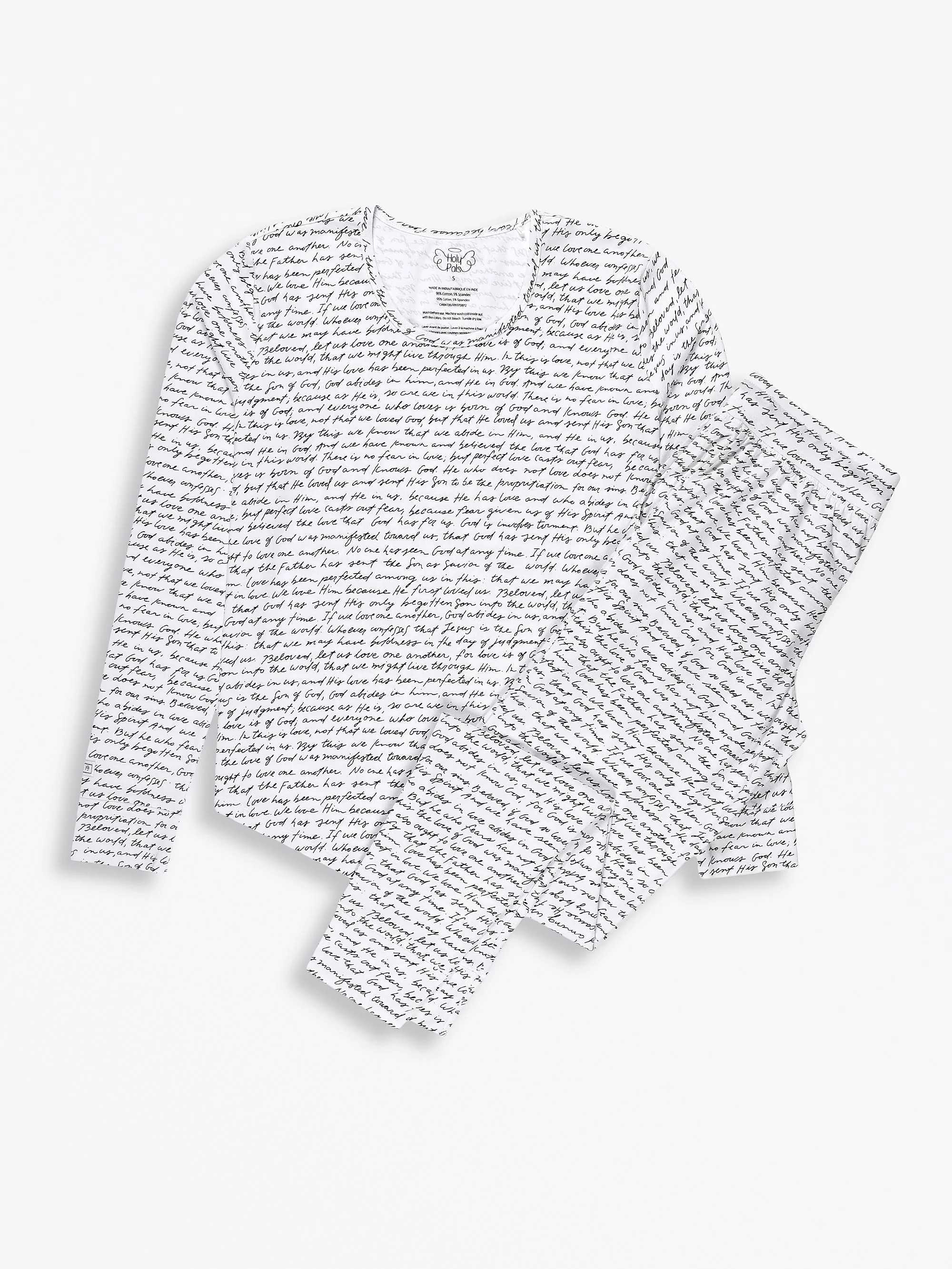 Love One Another Womens PJ Jogger Set Cotton - Image 2