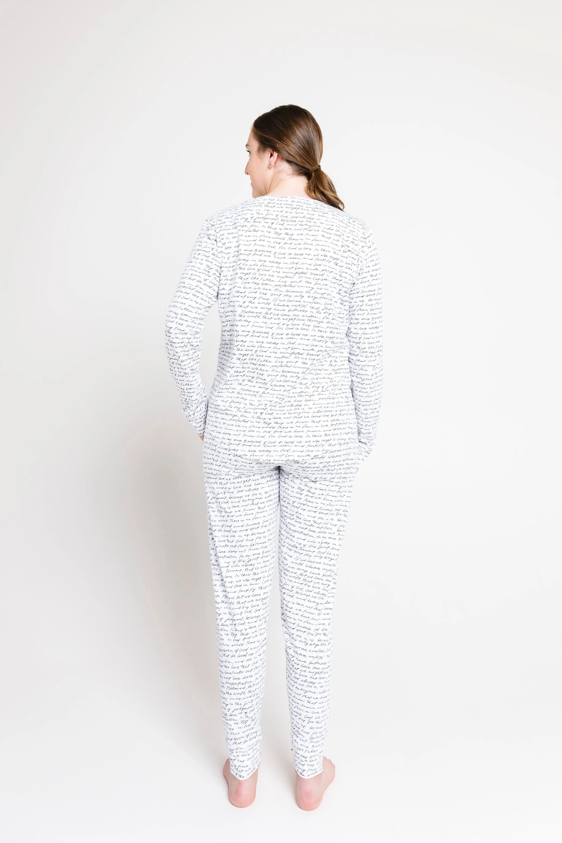 Love One Another Womens PJ Jogger Set Cotton - Image 3