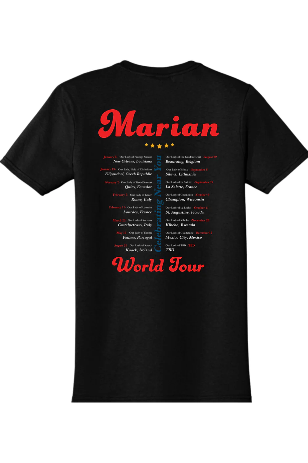 Marian World Tour Adult T-shirt - Image 3