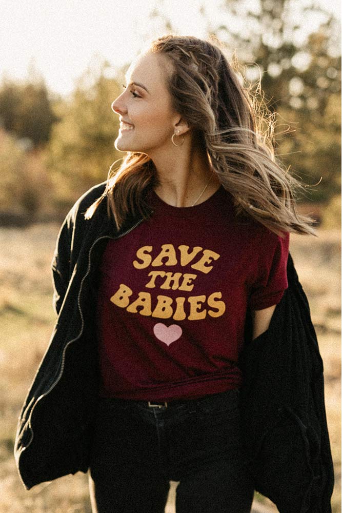Maroon Save The Babies Tee - Image 3