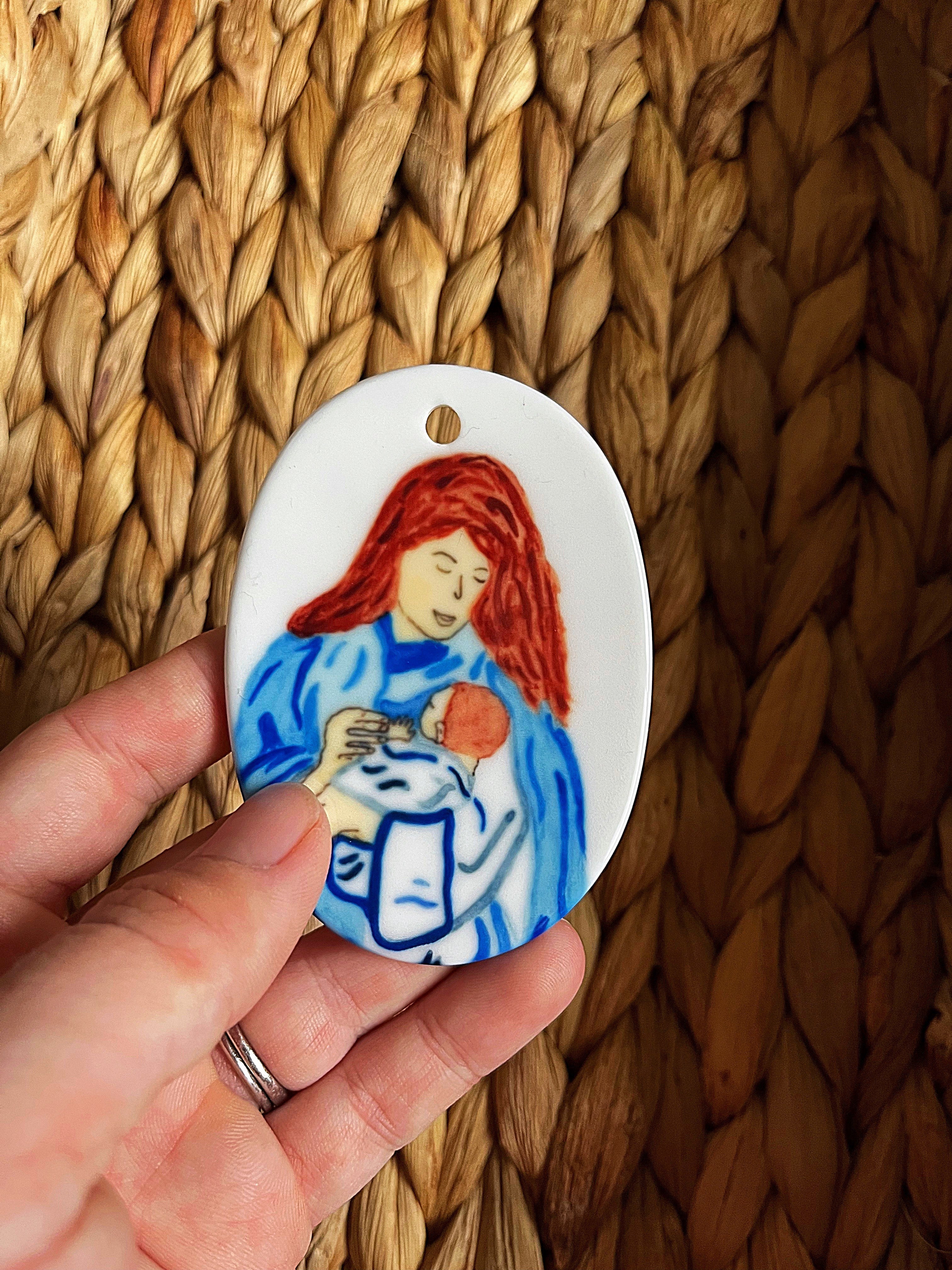 Mary and Baby Jesus Ceramic Ornament - Image 12