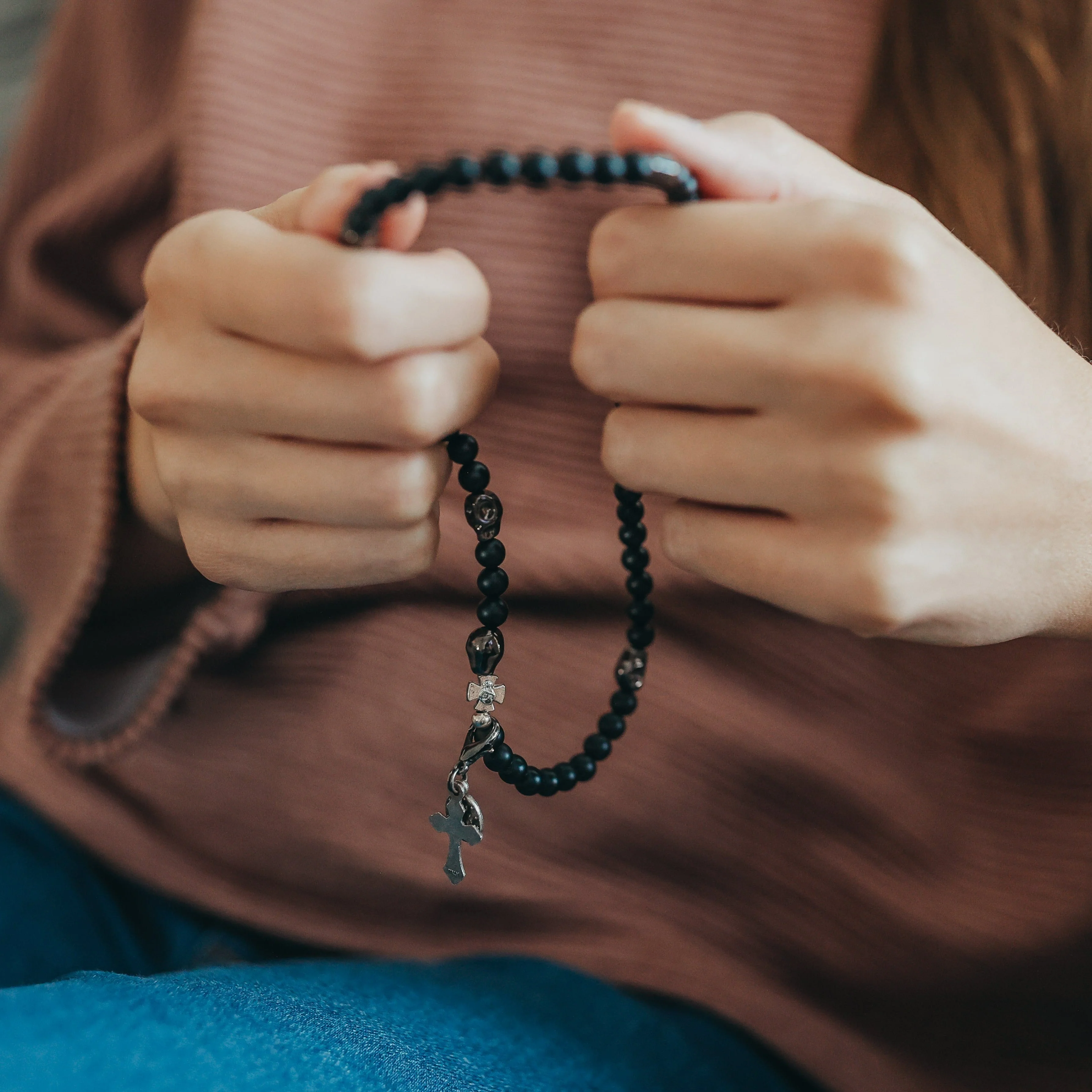 Memento Mori | Stretch and Wrap Rosary Bracelet - Image 5