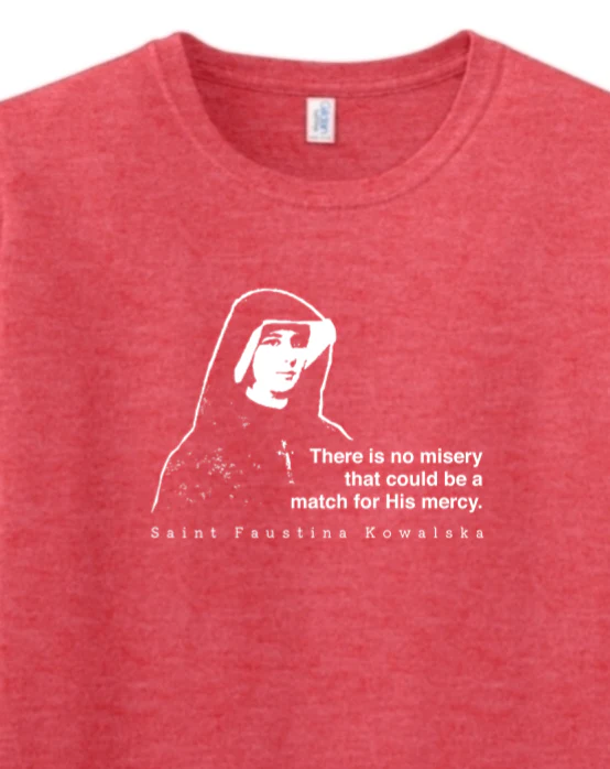 Mercy Message - St. Faustina Kowalska Adult T-shirt - Image 2