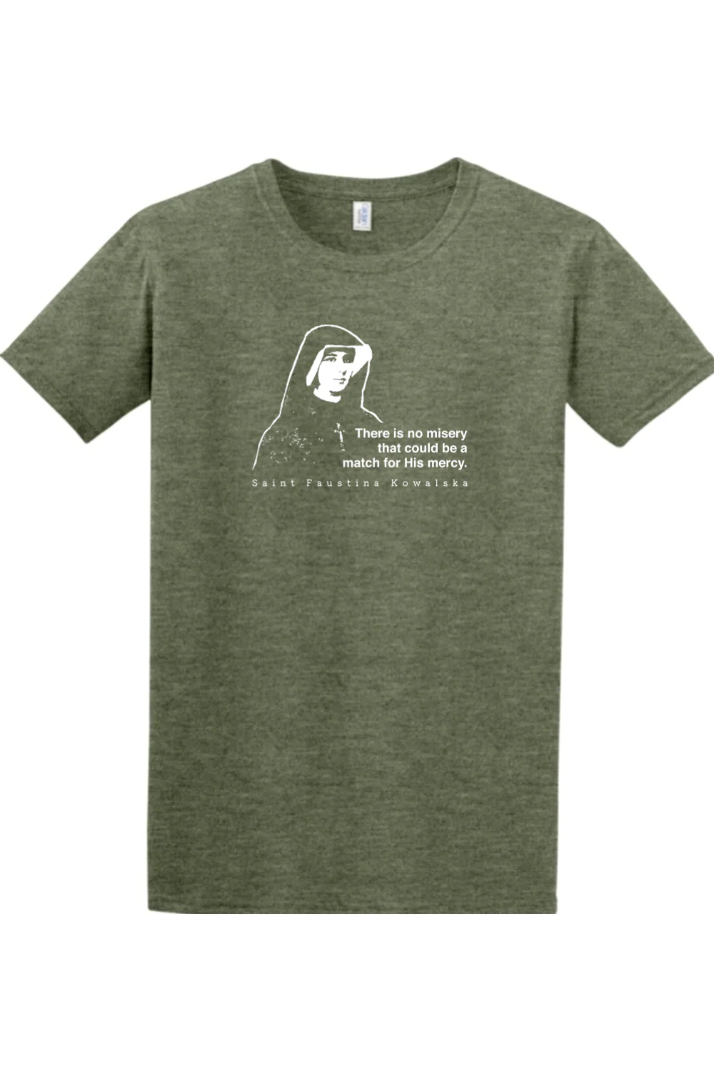 Mercy Message - St. Faustina Kowalska Adult T-shirt - Image 4