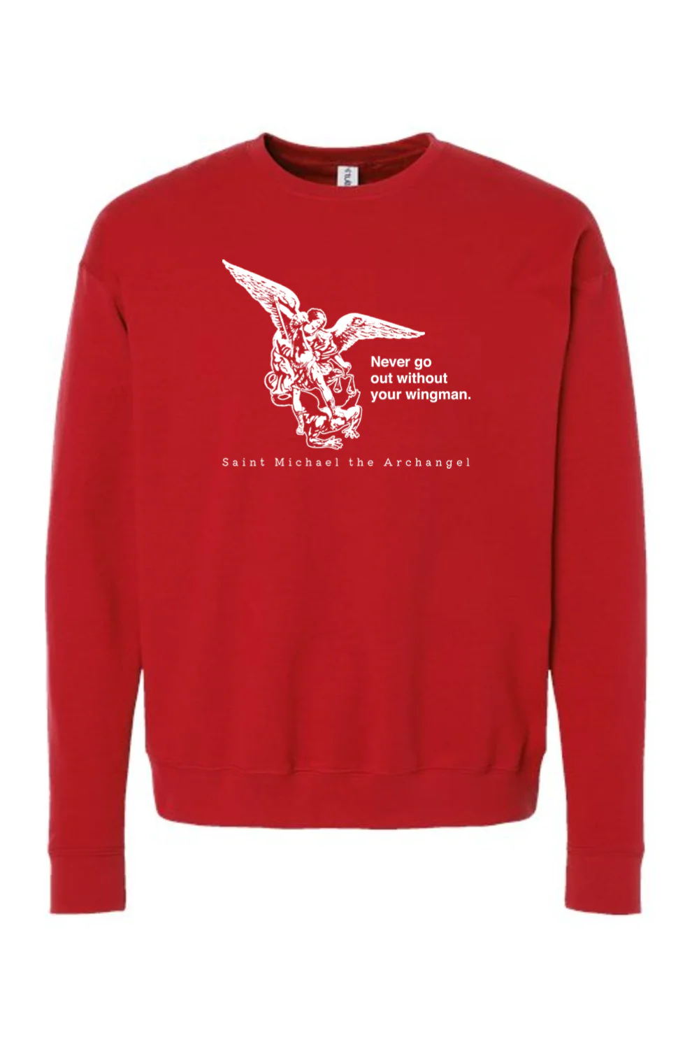 Never Go Without Your Wingman - St. Michael the Archangel Crewneck Sweatshirt - Image 8