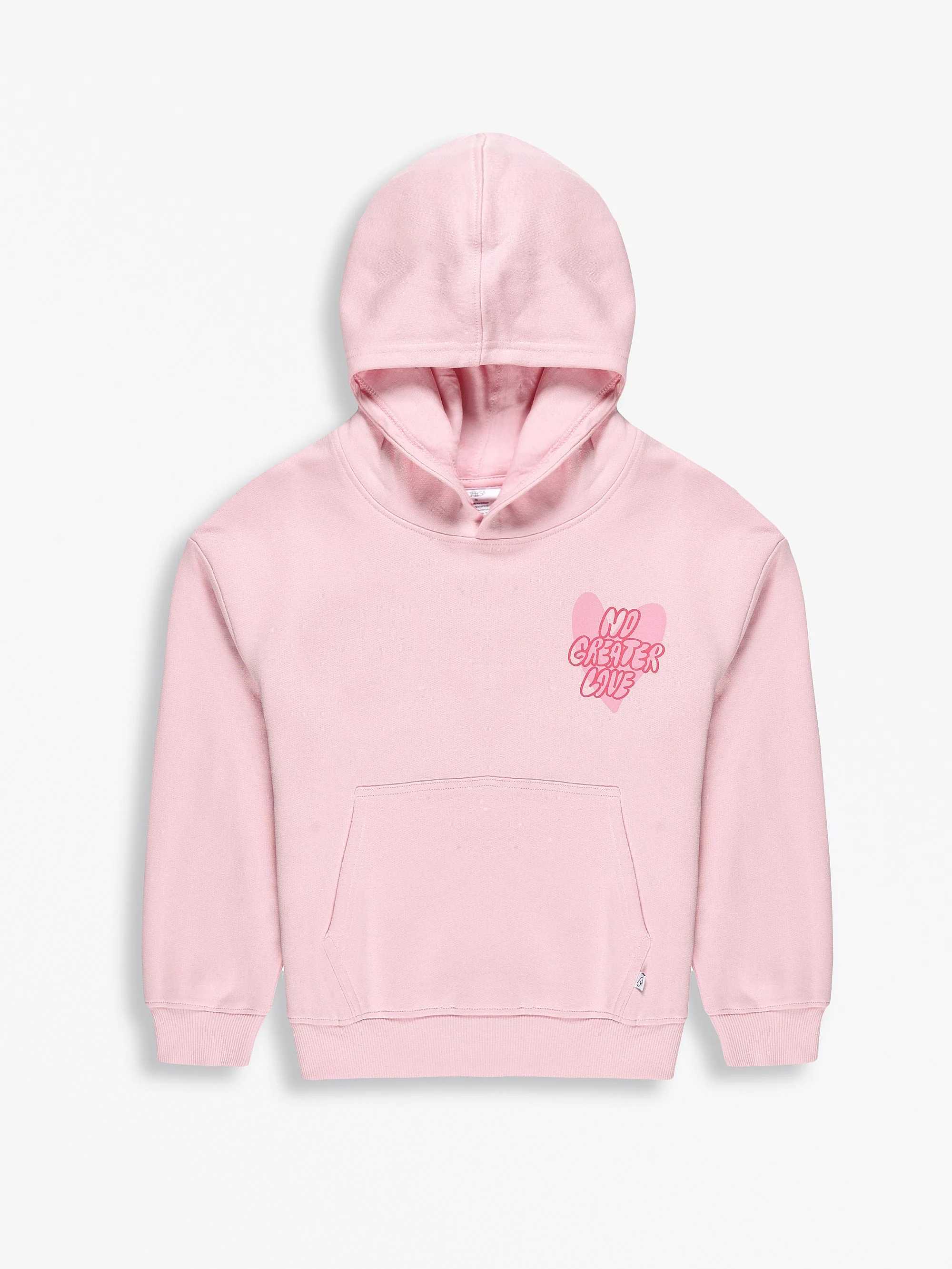 No Greater Love Pink Cotton Fleece Hoodie - Image 2