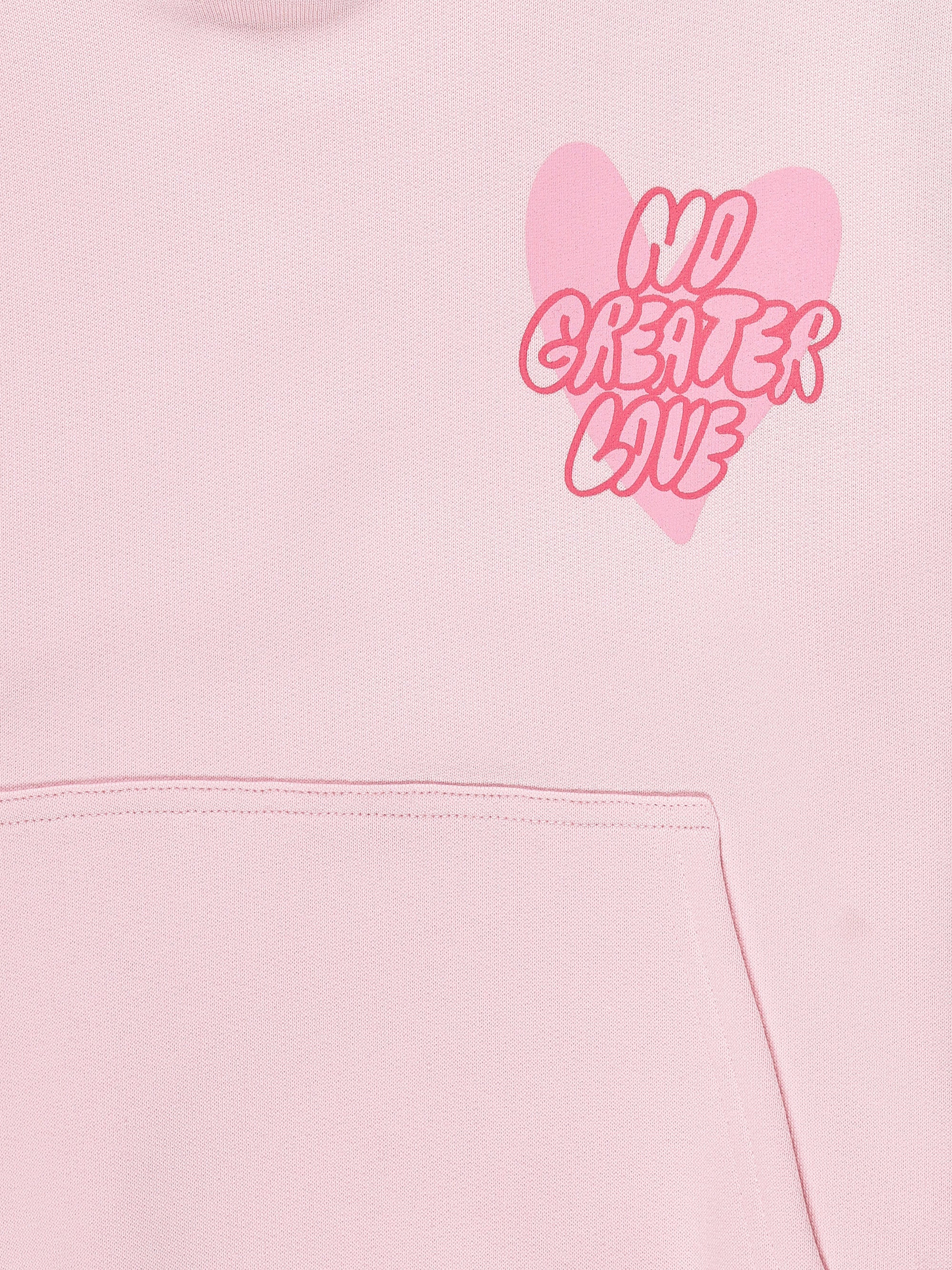 No Greater Love Pink Cotton Fleece Hoodie - Image 6