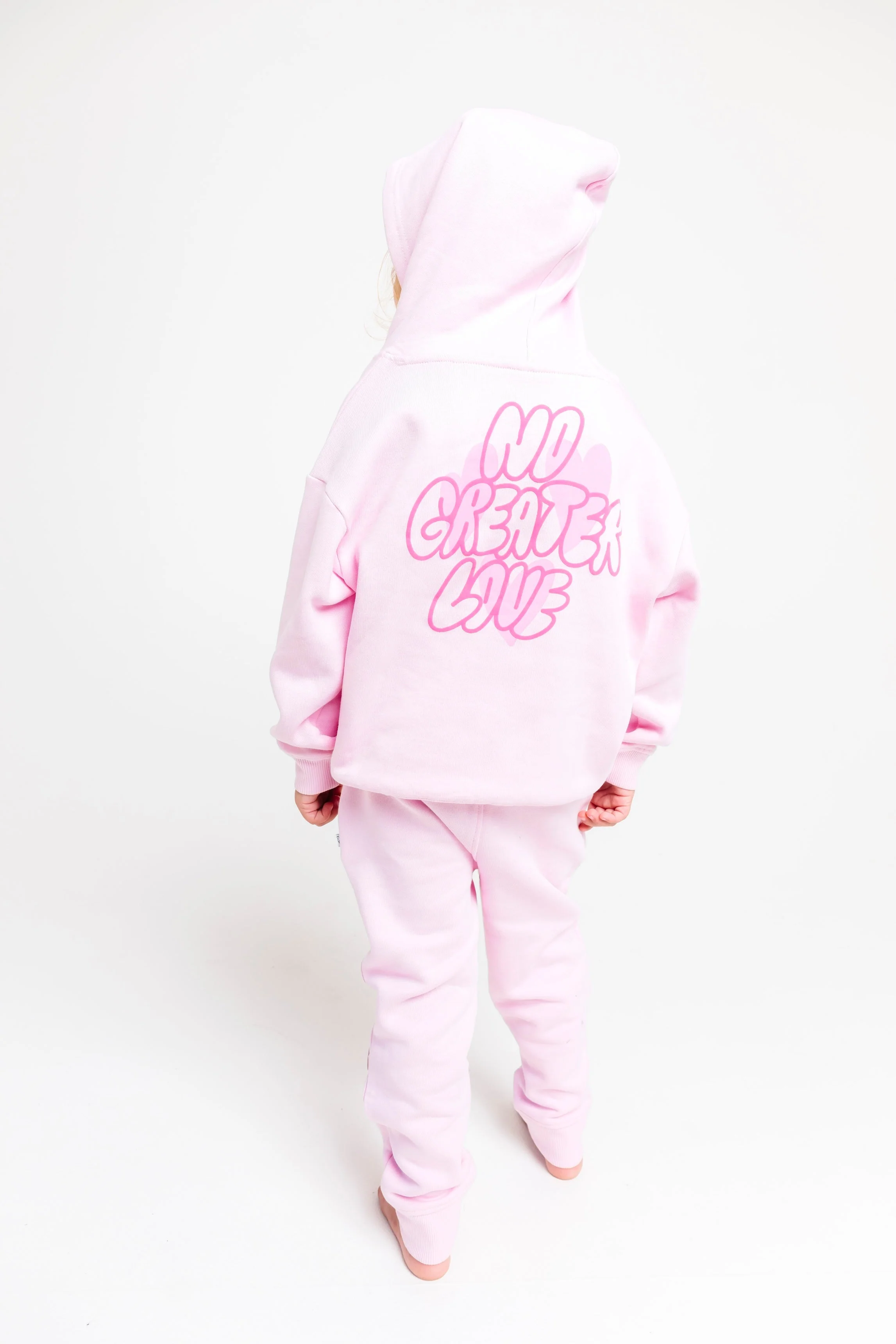 No Greater Love Pink Cotton Fleece Hoodie - Image 7