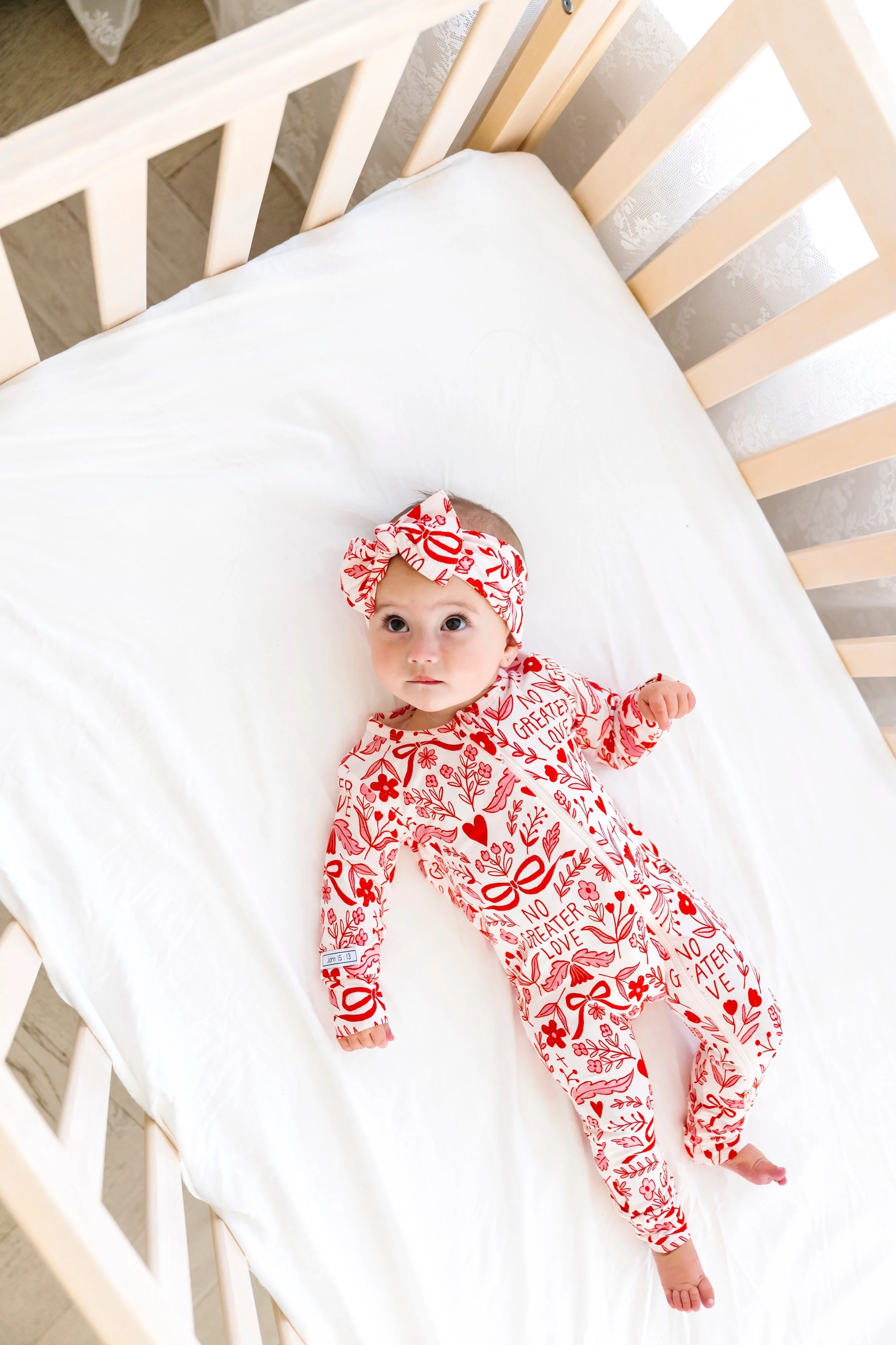 No Greater Love Pink Footless Onesie Bamboo - Image 3