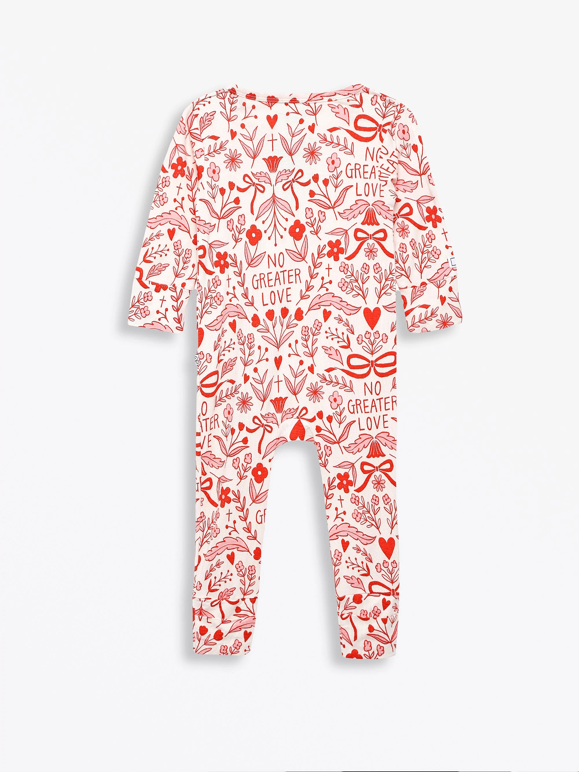 No Greater Love Pink Footless Onesie Bamboo - Image 4